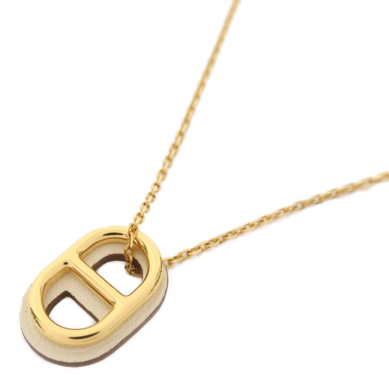 HERMES 金屬O'Maillon Pendant項鍊白色