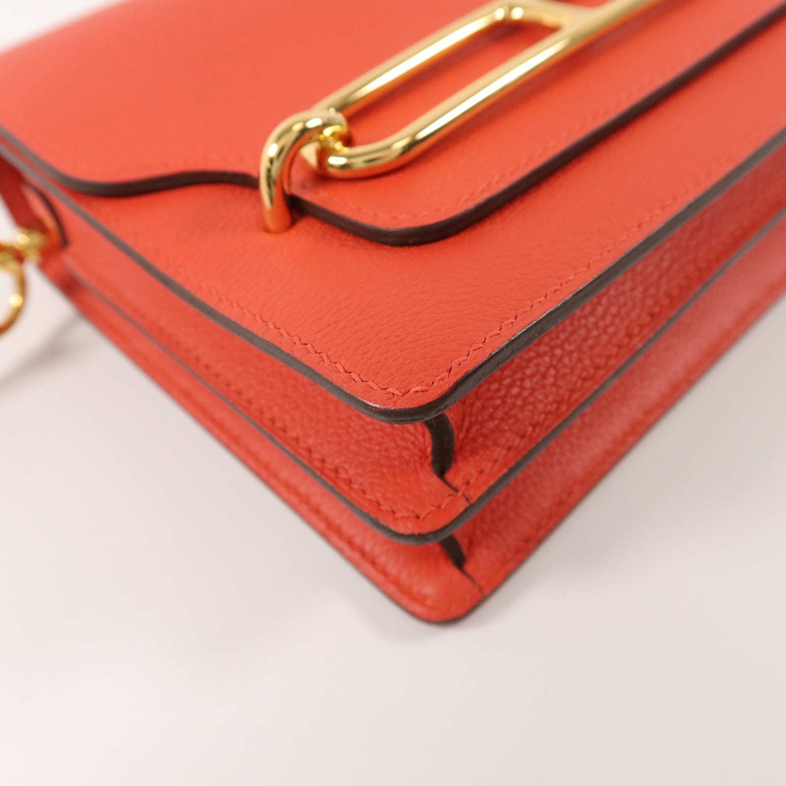 HERMES Evercolor皮革Roulis Mini肩背袋Rouge Tomate
