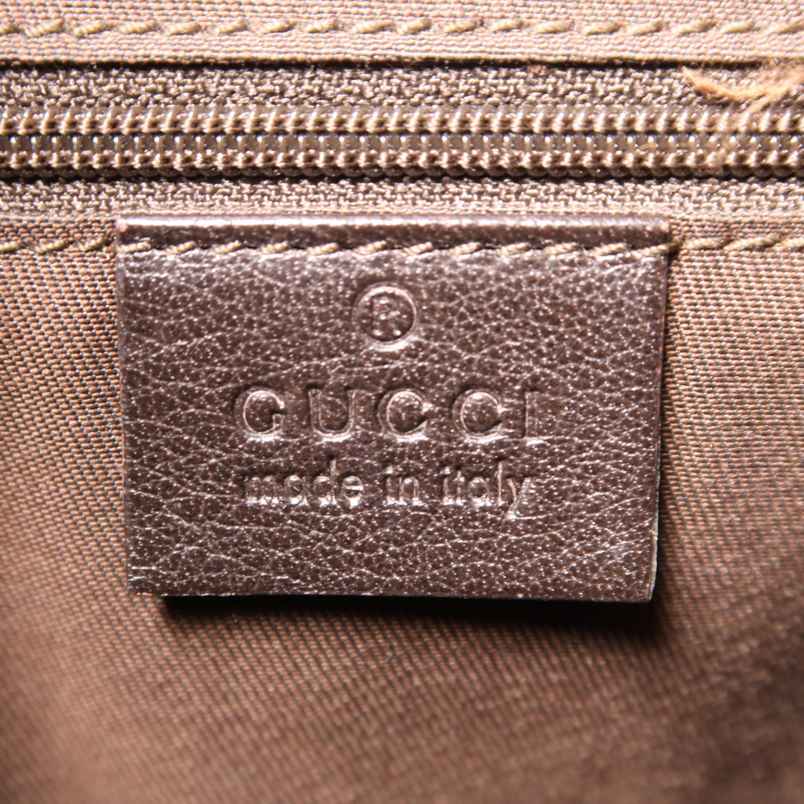 GUCCI 帆布Shoulder Bag金扣肩背袋棕色