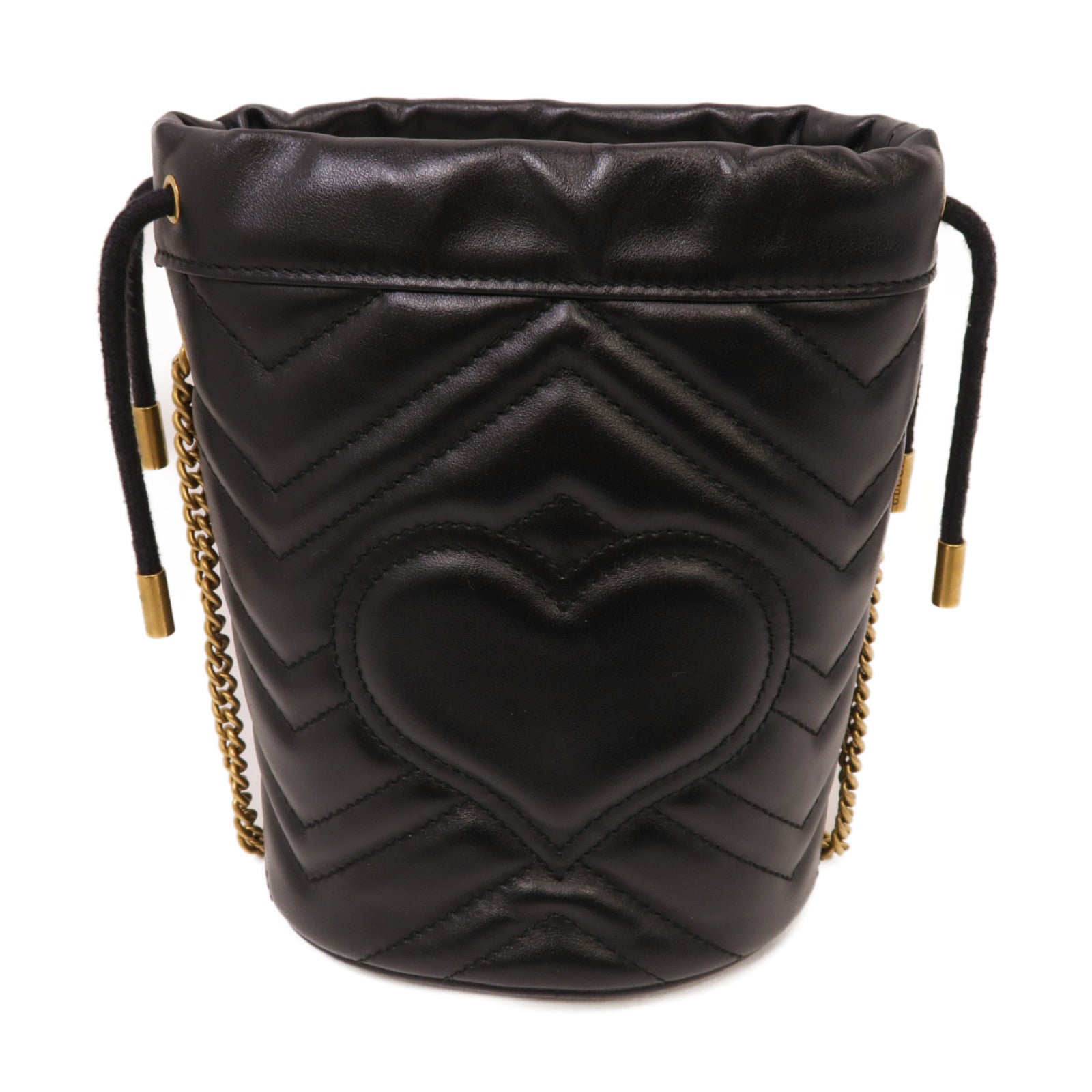 GUCCI 【激減優惠】牛皮皮革GG Marmont金扣鏈帶肩背袋黑色