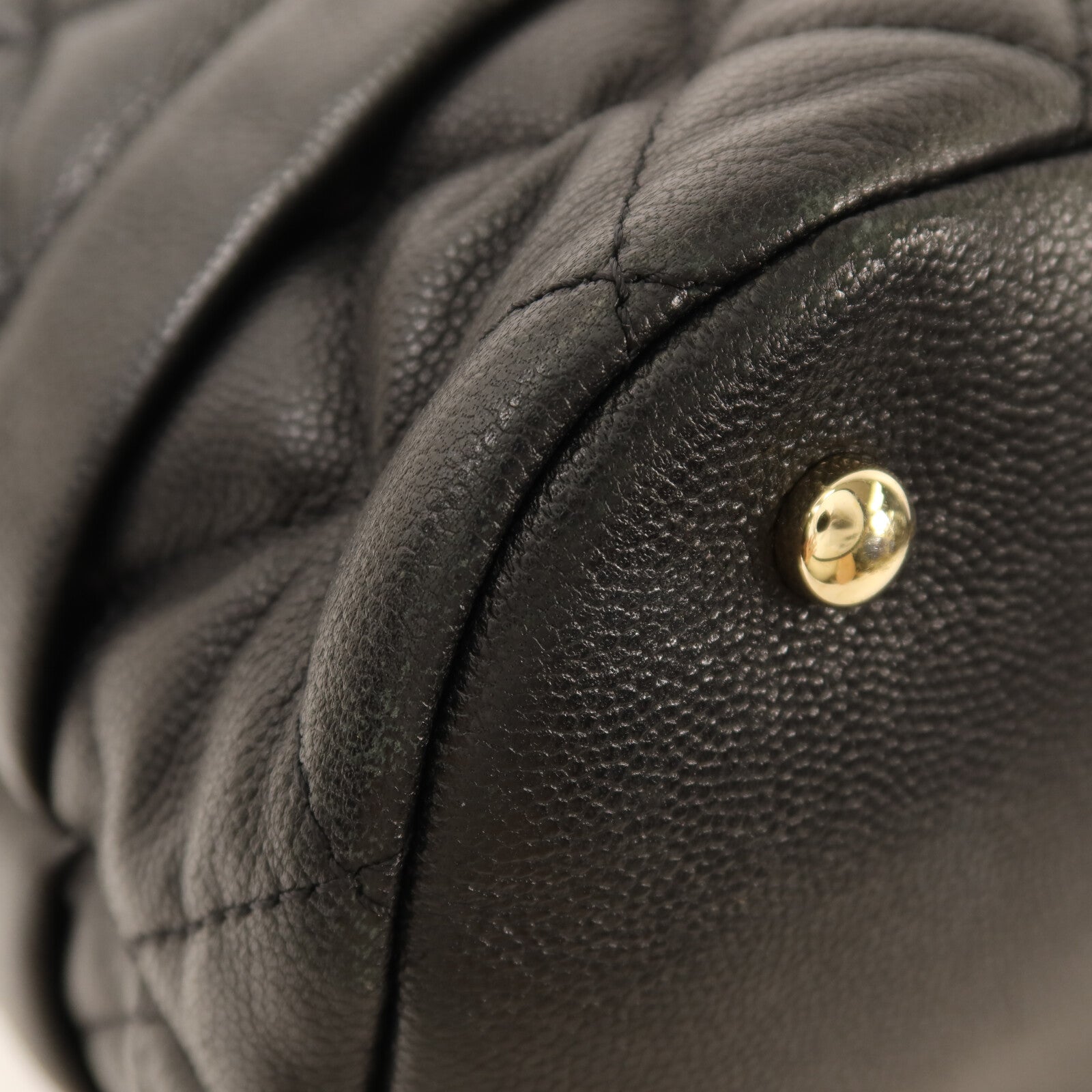 CHANEL 牛皮皮革Bucket Bag金扣鏈帶手挽肩背兩用袋