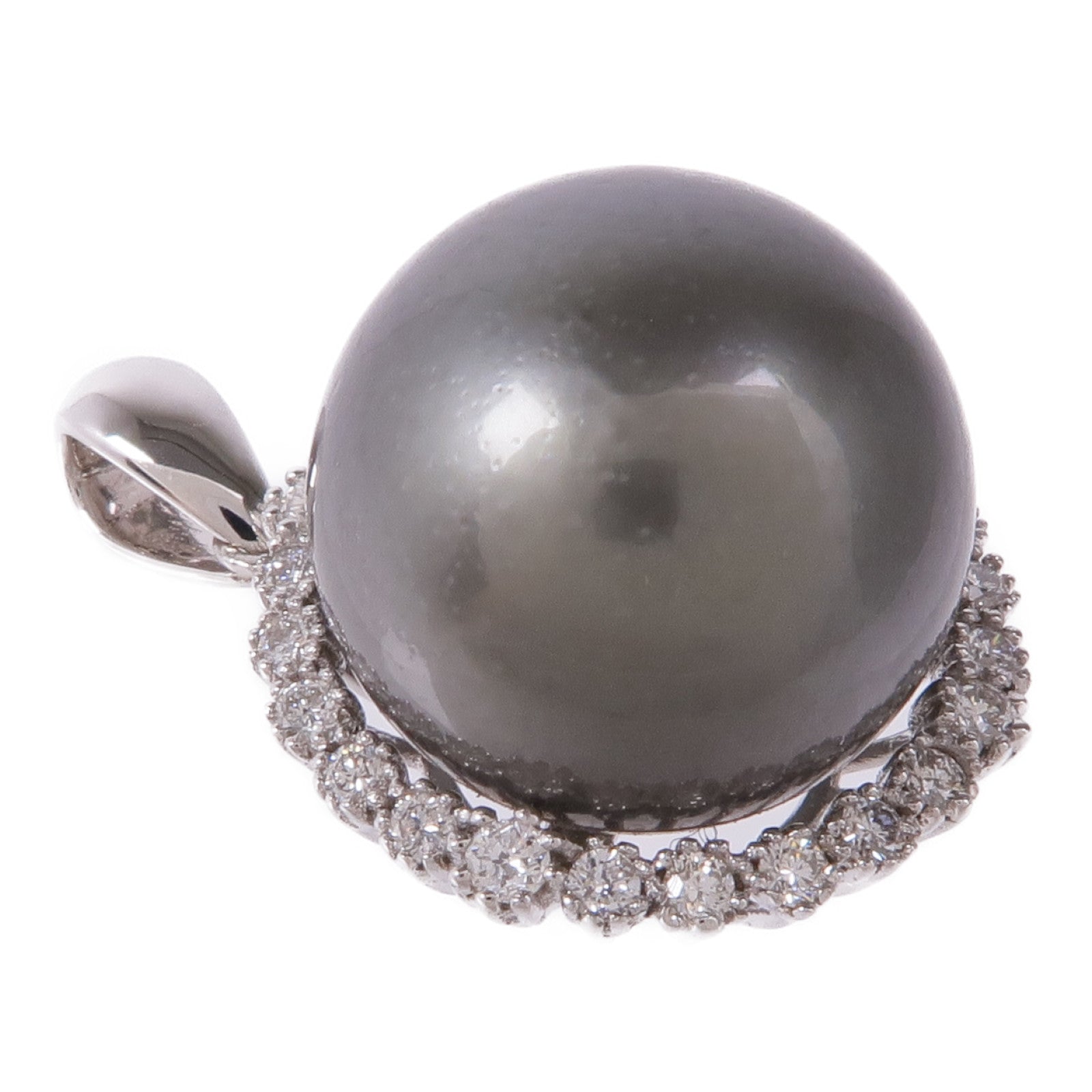 JEWELRY 18K白金Pearl/Diamond Pendant Top珍珠/鑽石吊墜