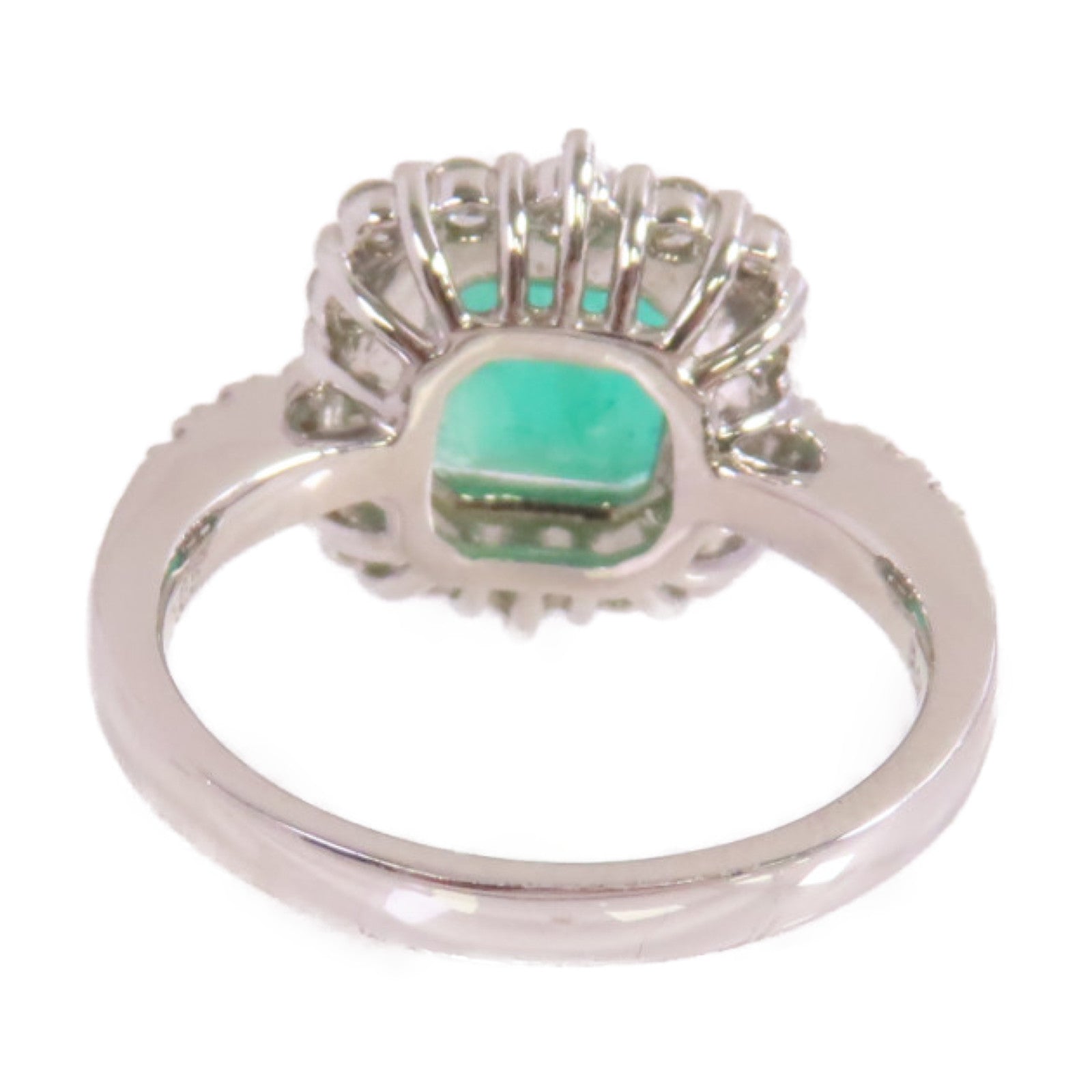 JEWELRY PT950鉑金/2.21ct綠寶石/0.65ct鑚石Emerald Diamond Ring戒指US#5.75