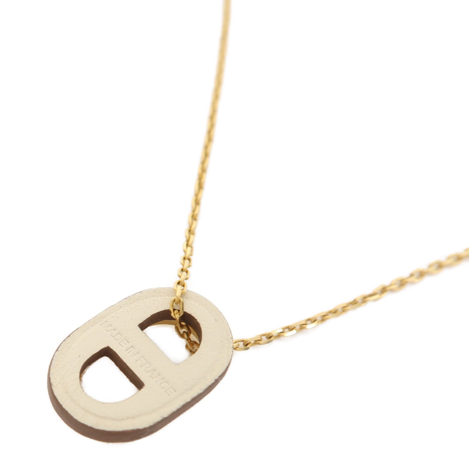 HERMES 金屬O'Maillon Pendant項鍊白色