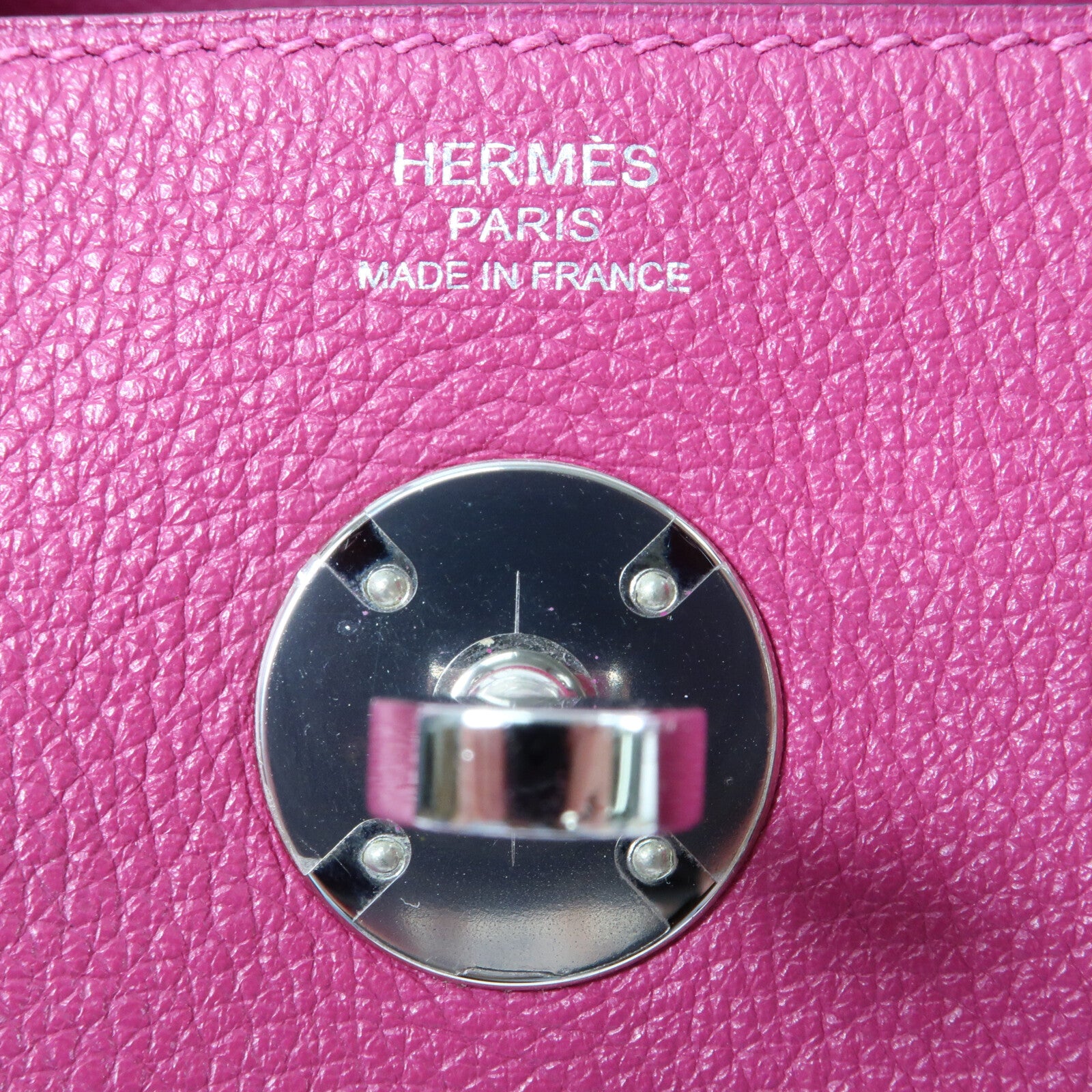 HERMES Evercolor皮革Lindy 26銀扣肩背袋Rose Purple