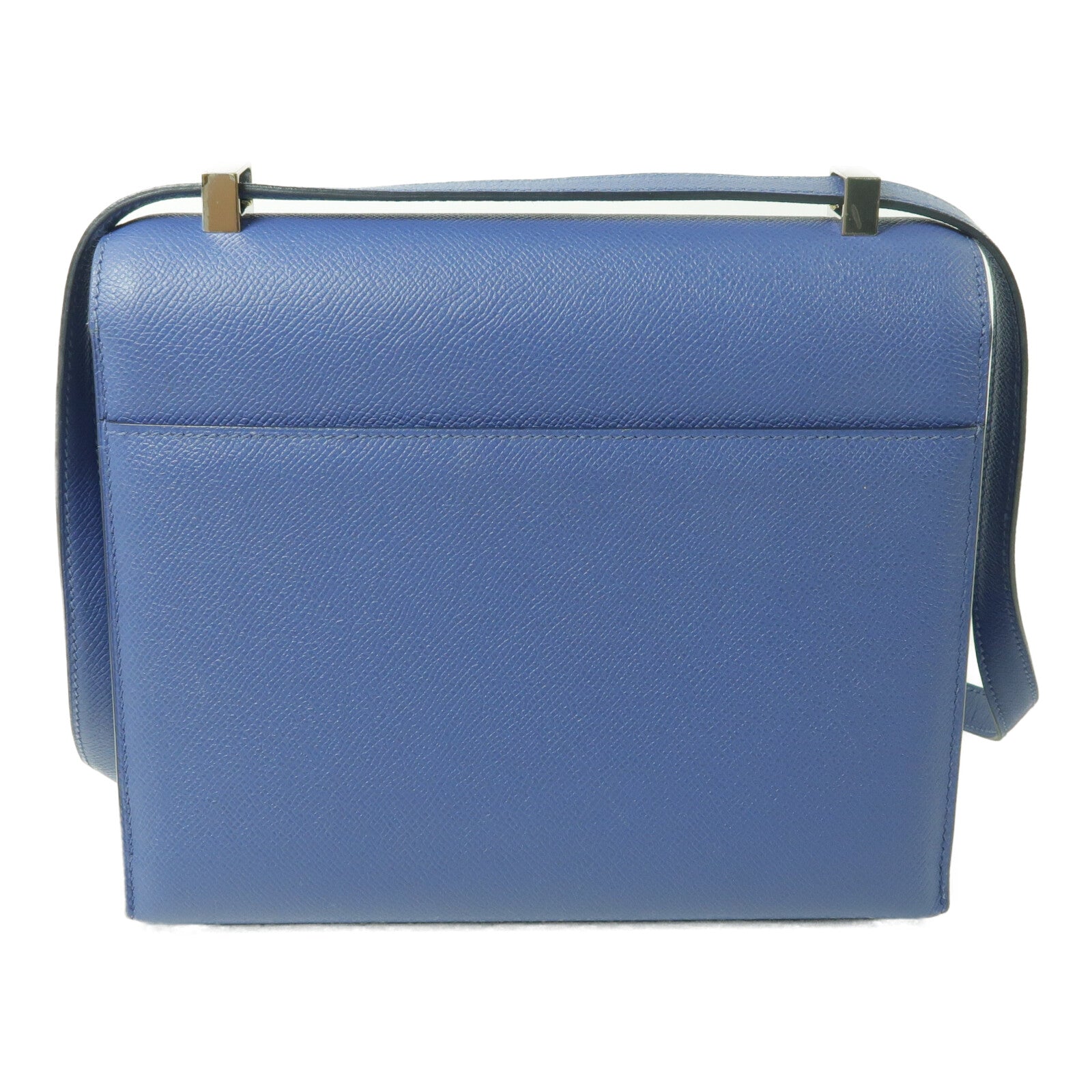 HERMES Epsom皮革Verrou 23銀扣肩背袋Bleu Encre