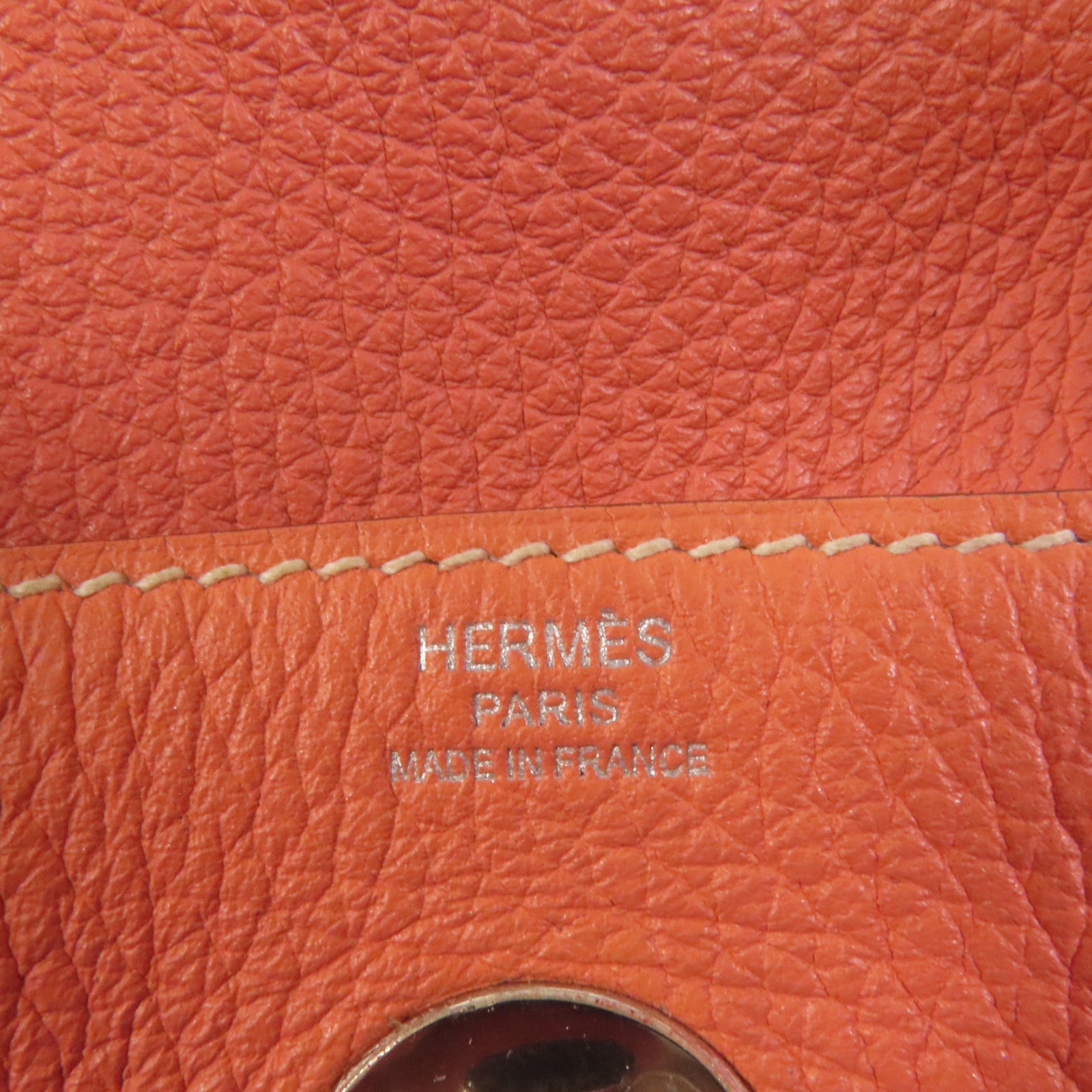 HERMES Clemence皮革Lindy 26銀扣手挽肩背兩用袋Flamingo