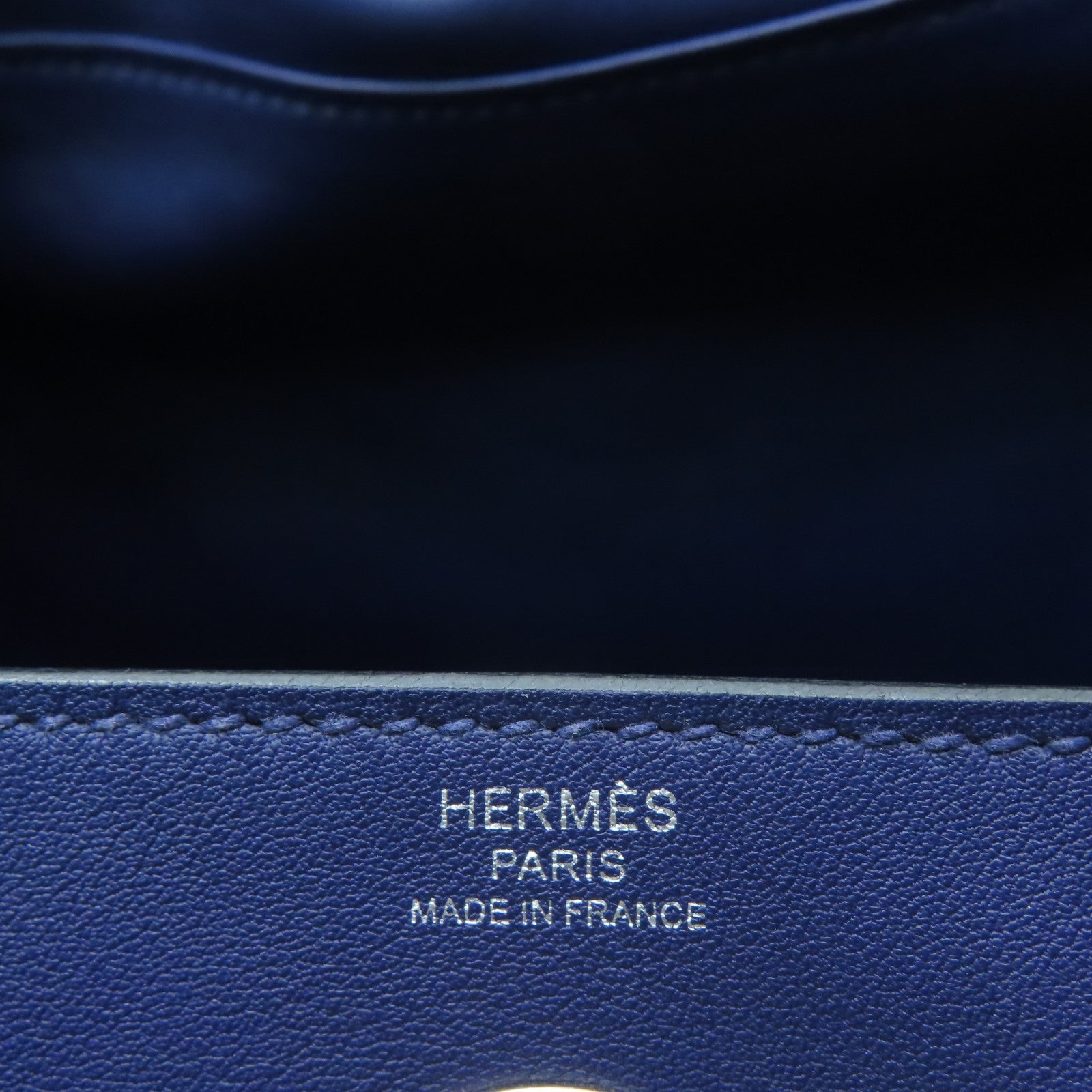 HERMES Swift皮革Lindy 26銀扣手挽肩背兩用袋墨水藍色