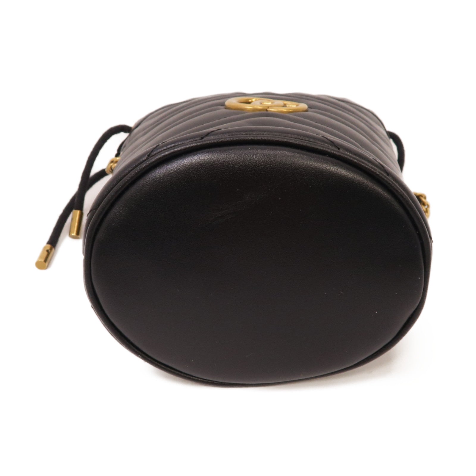 GUCCI 【激減優惠】牛皮皮革GG Marmont金扣鏈帶肩背袋黑色