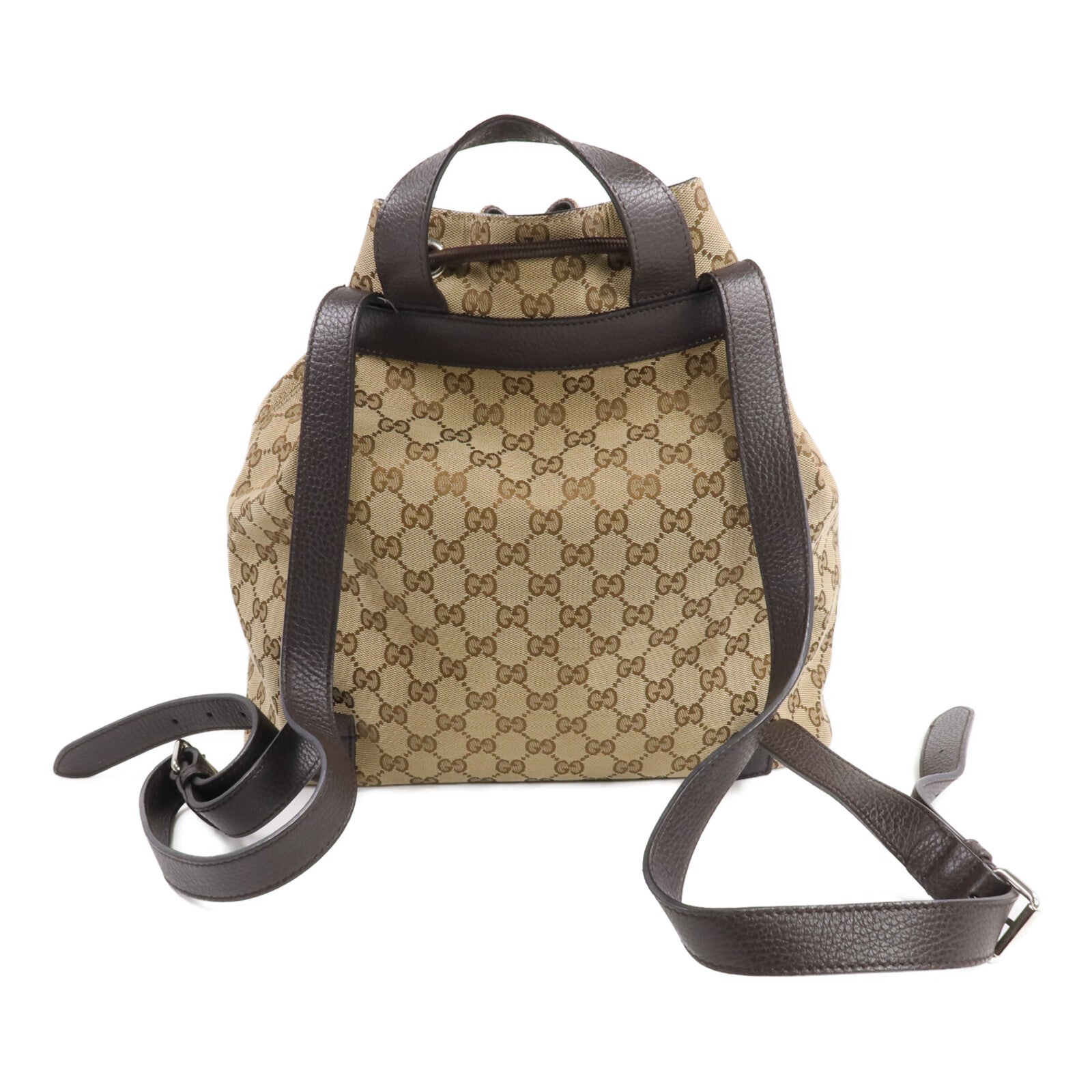 GUCCI 帆布Backpack銀扣背包