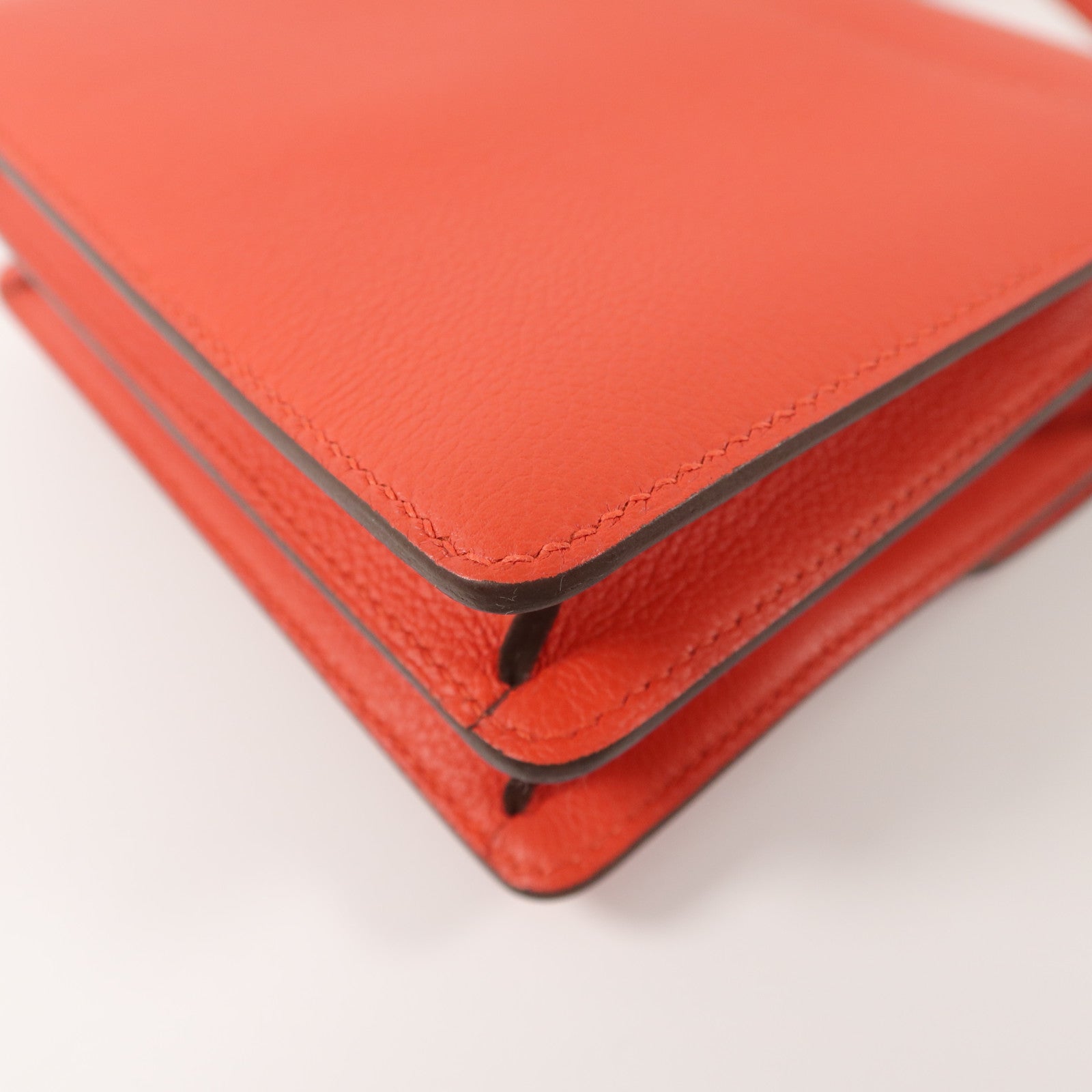 HERMES Evercolor皮革Roulis Mini肩背袋Rouge Tomate