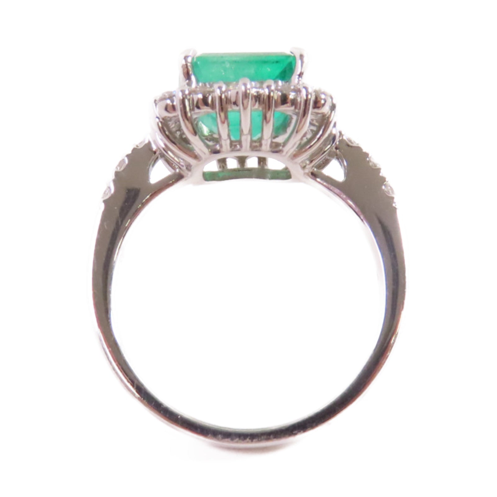 JEWELRY PT950鉑金/2.21ct綠寶石/0.65ct鑚石Emerald Diamond Ring戒指US#5.75