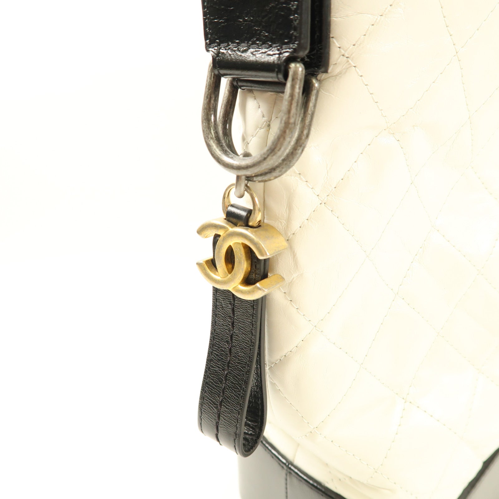 CHANEL 牛皮皮革Gabrielle銀扣/金扣手挽肩背兩用袋