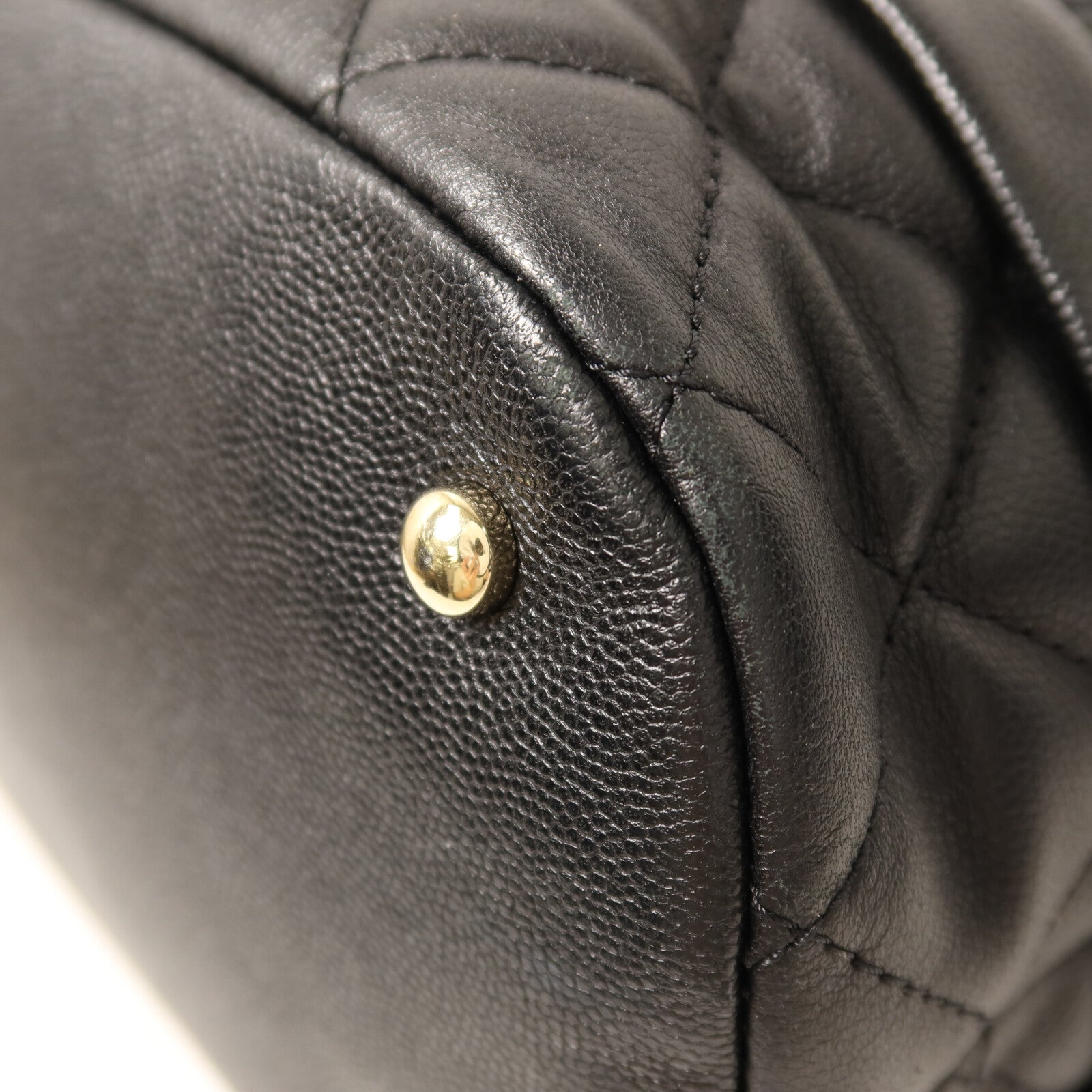CHANEL 牛皮皮革Bucket Bag金扣鏈帶手挽肩背兩用袋