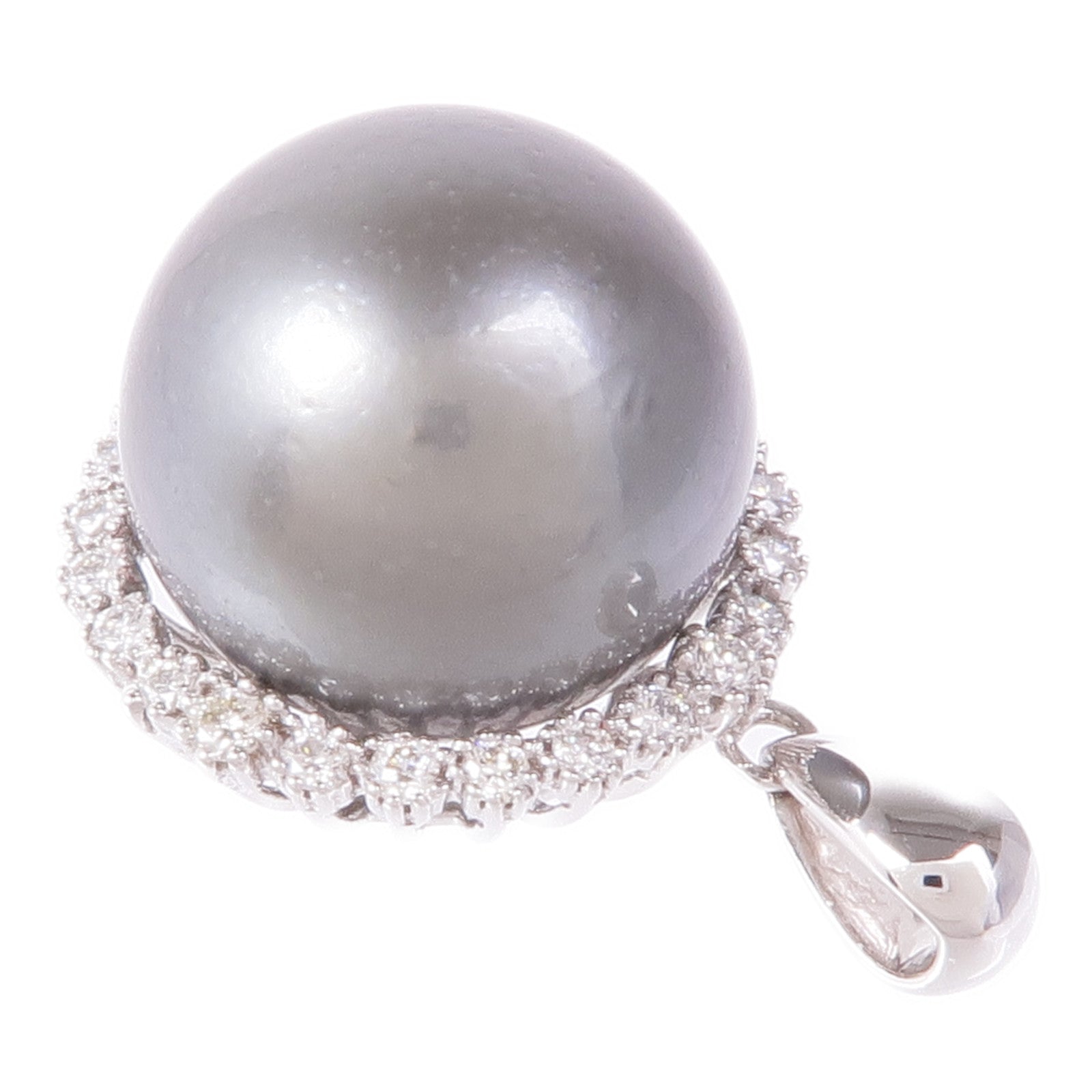 JEWELRY 18K白金Pearl/Diamond Pendant Top珍珠/鑽石吊墜