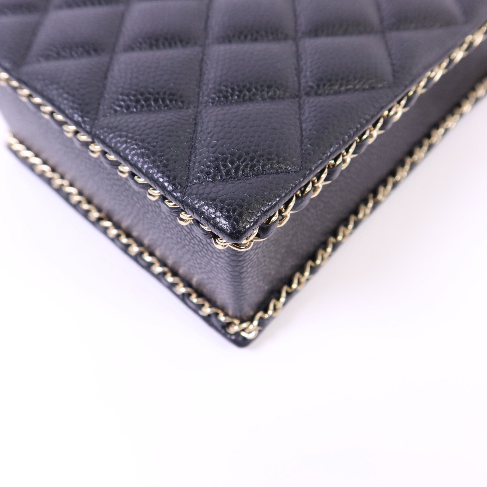CHANEL 牛皮皮革Chain Shoulder金扣鏈帶肩背袋