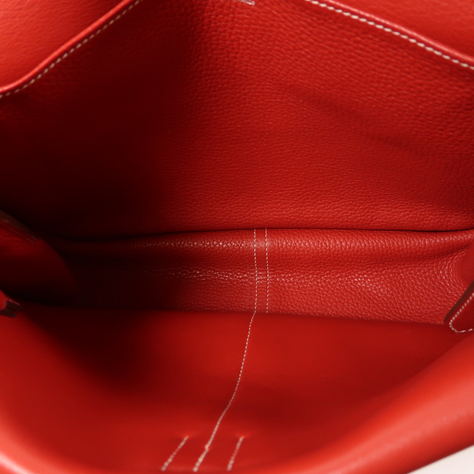 HERMES Togo皮革Halzan 31銀扣手挽肩背兩用袋Rouge Casaque