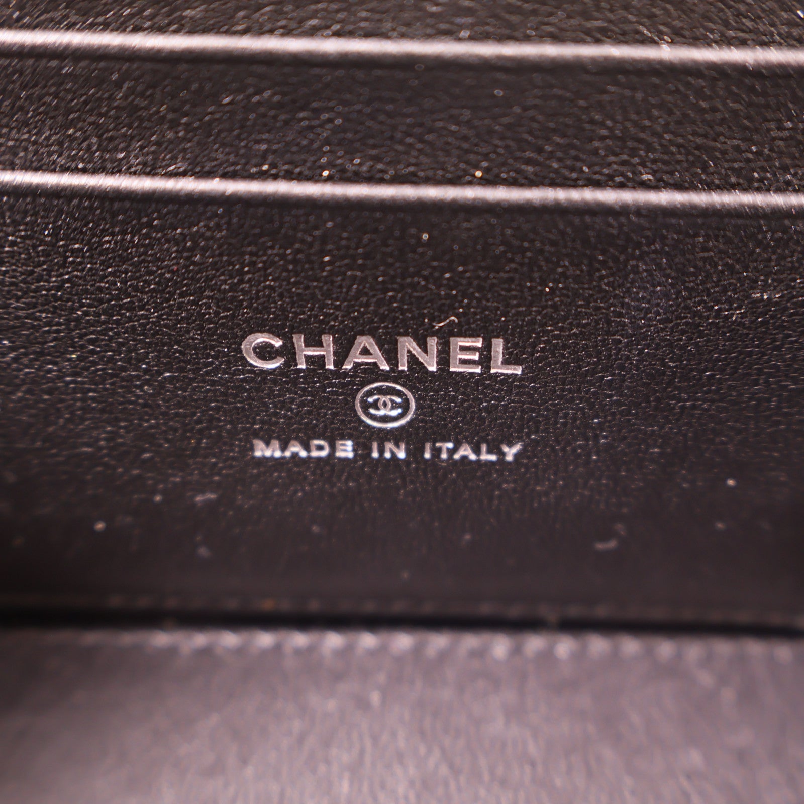 CHANEL 羊皮皮革Clutch With Chain銀扣鏈帶手挽肩背兩用袋黑色