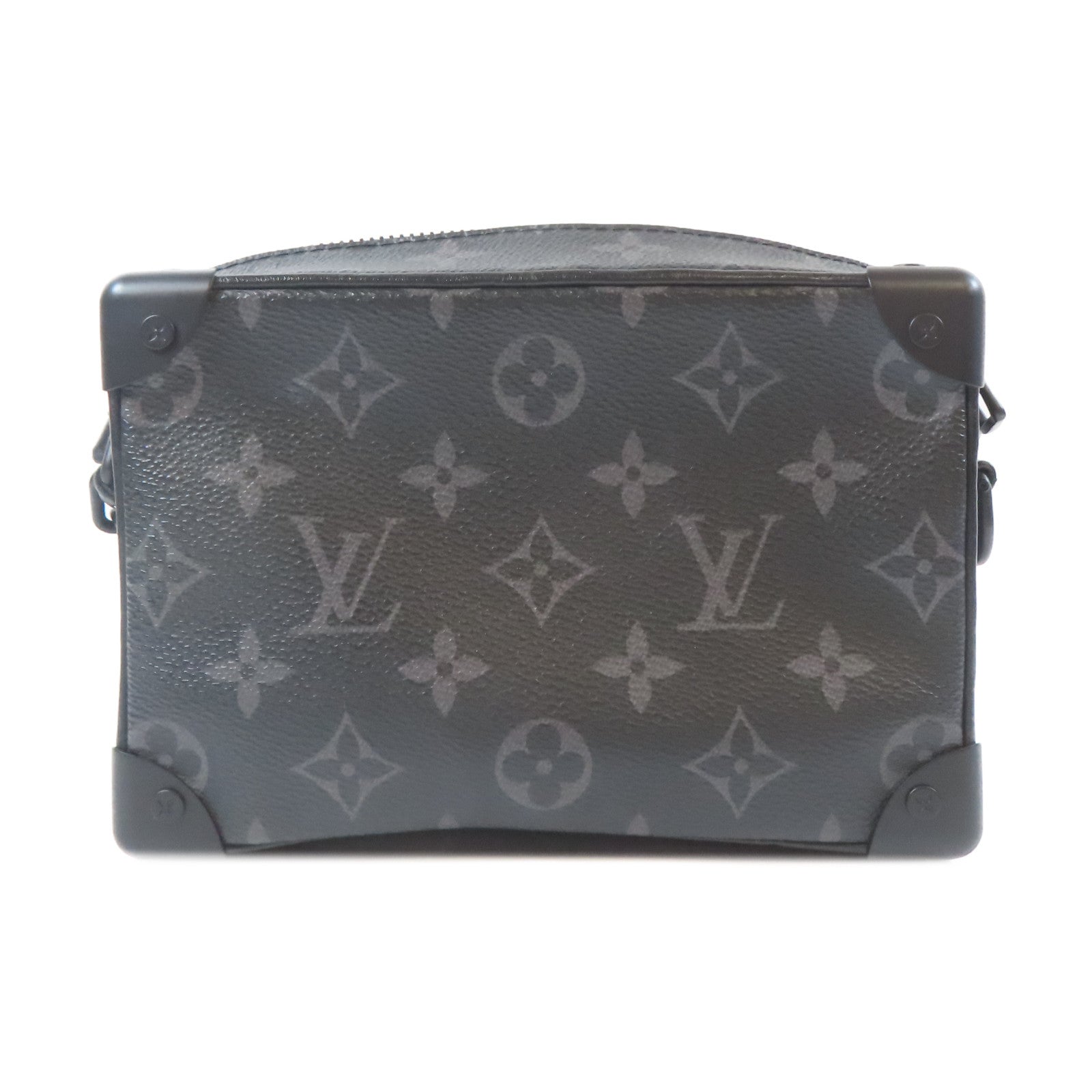LOUIS VUITTON Monogram Eclipse Soft Trunk黑扣肩背袋黑色