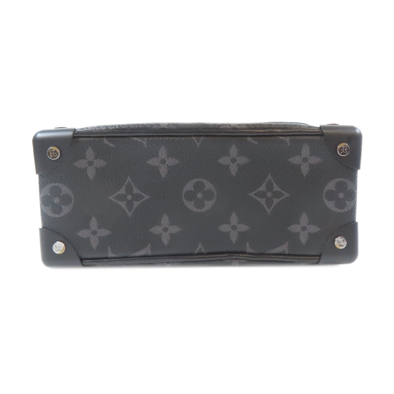 LOUIS VUITTON Monogram Eclipse Soft Trunk黑扣肩背袋黑色