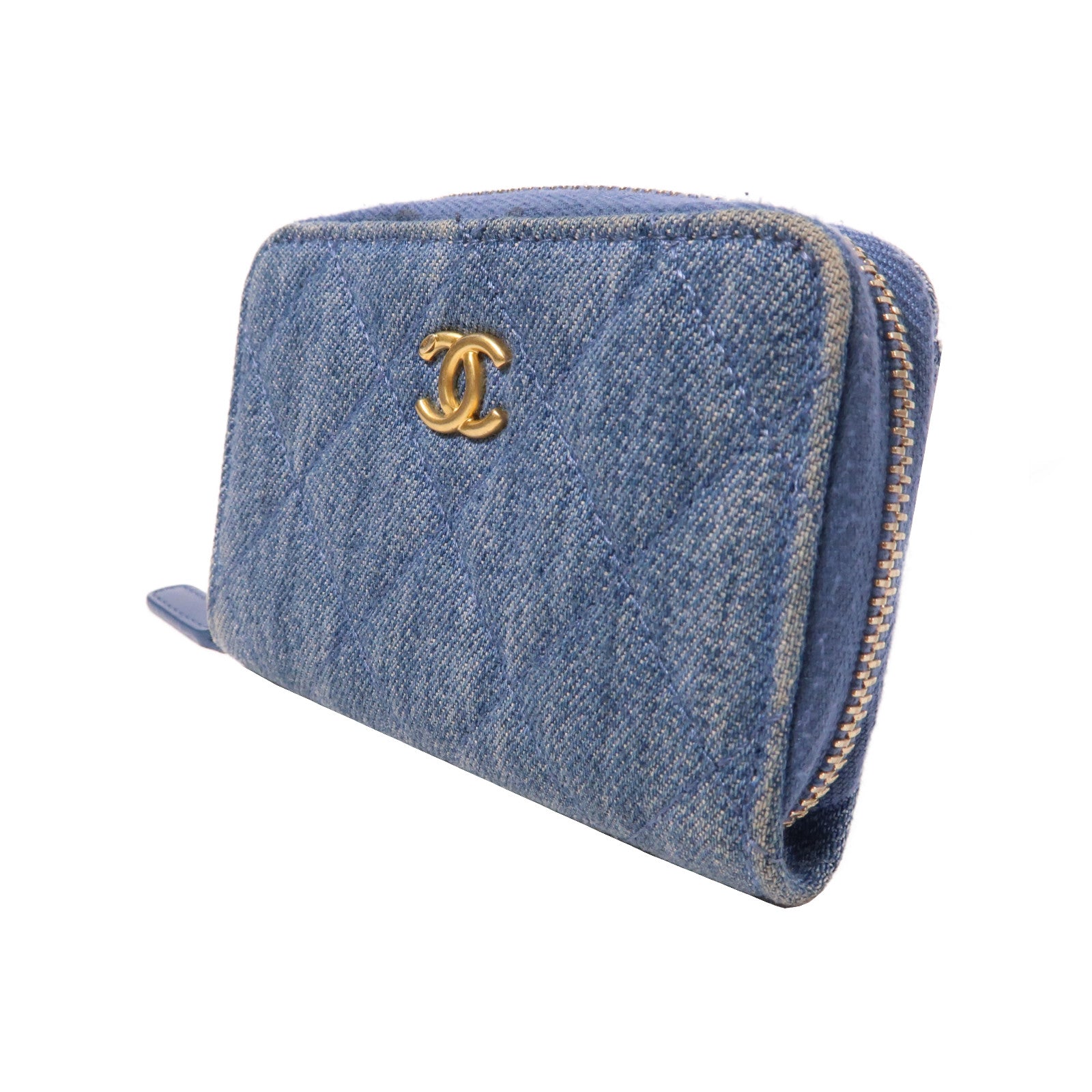CHANEL 【激減優惠】菱格牛仔布Chain Shoulder Bag金扣鏈帶肩背袋藍色