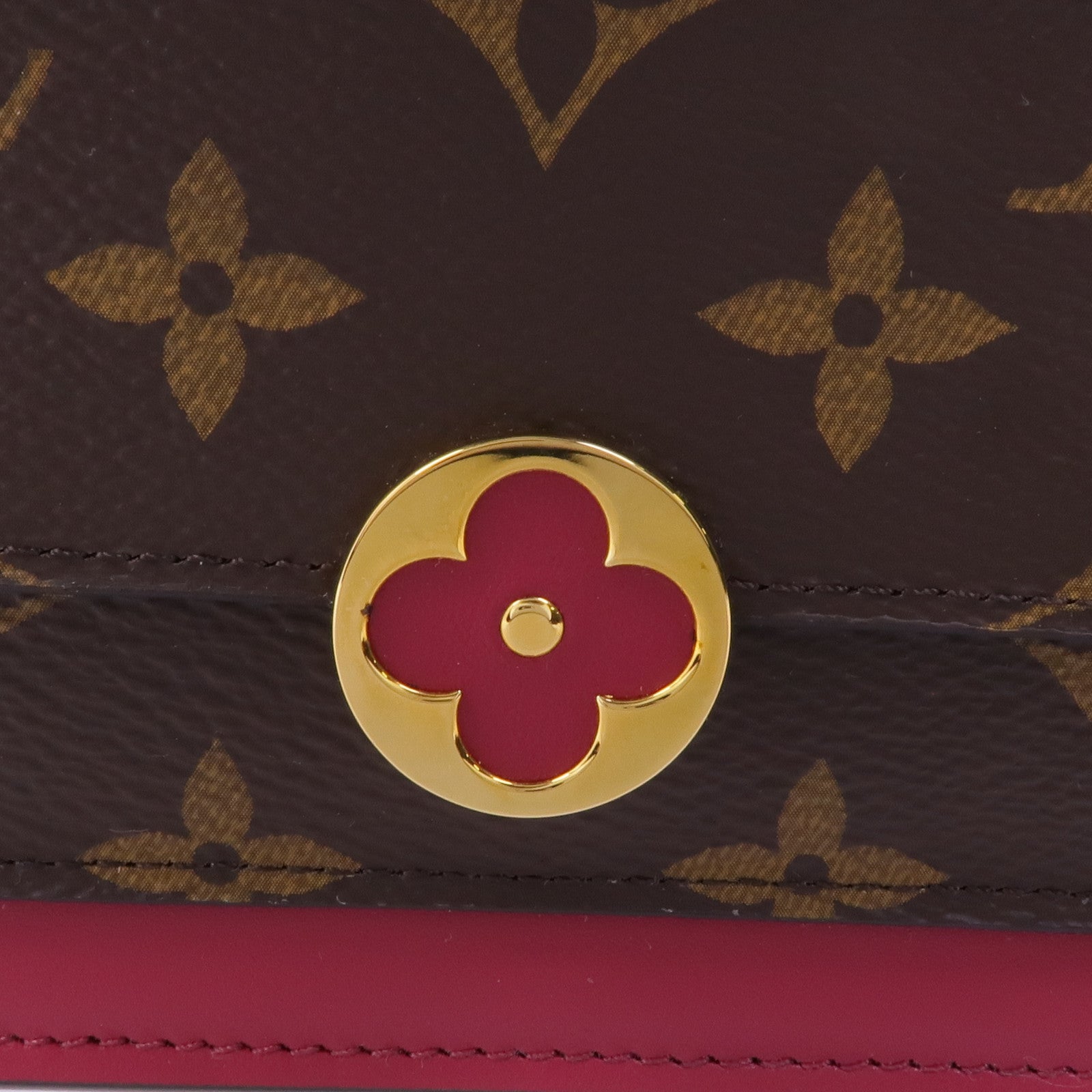 LOUIS VUITTON Monogram Flore金扣鏈帶肩背袋