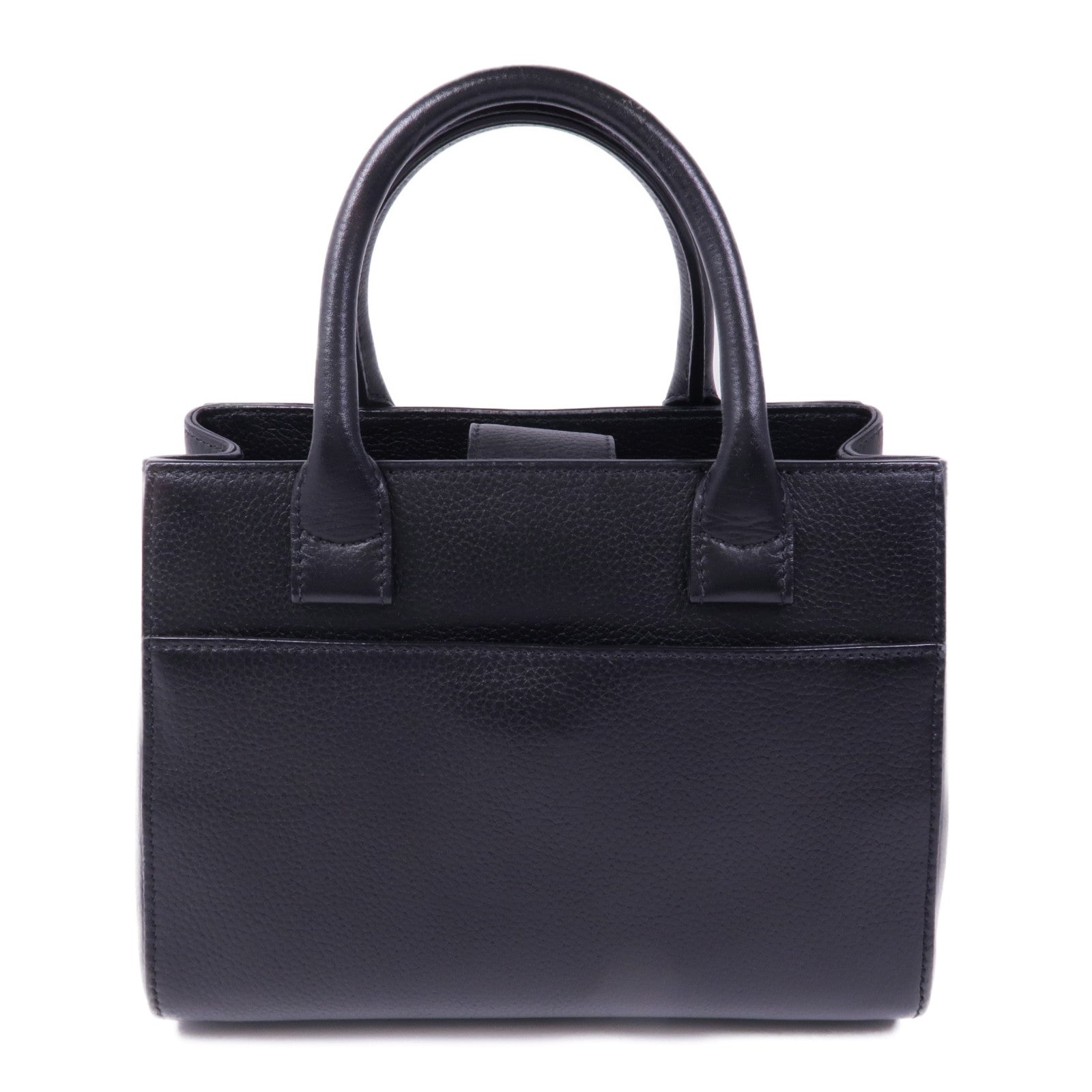 CHANEL 牛皮皮革Handbag銀扣手挽袋