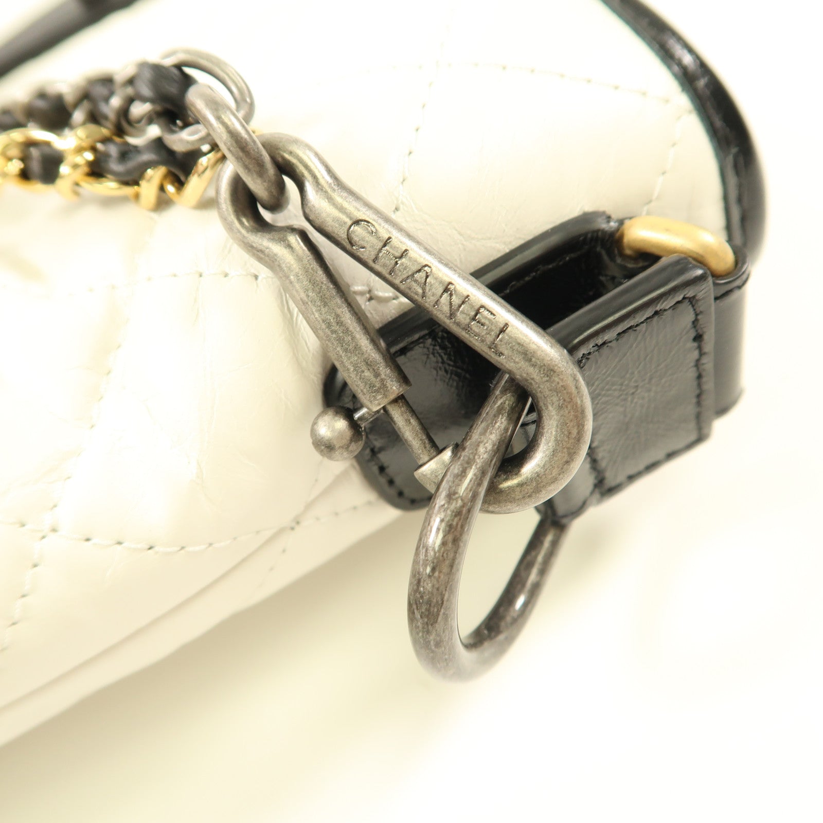 CHANEL 牛皮皮革Gabrielle銀扣/金扣手挽肩背兩用袋