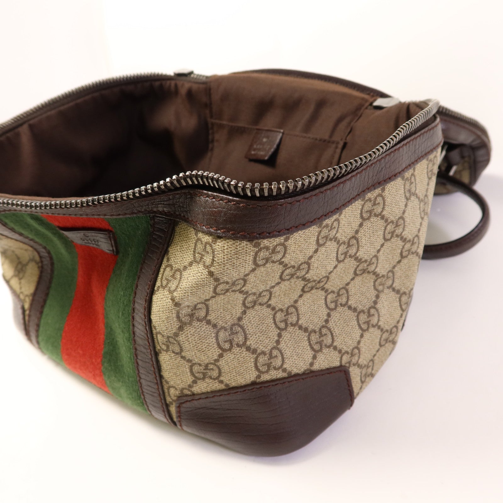 GUCCI 塗層帆布Cosmetic Bag銀扣化妝袋
