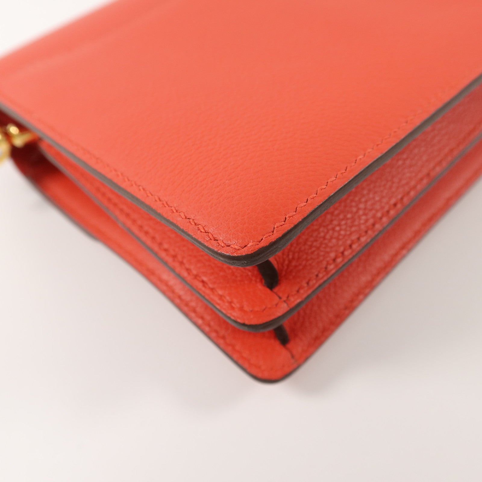 HERMES Evercolor皮革Roulis Mini肩背袋Rouge Tomate