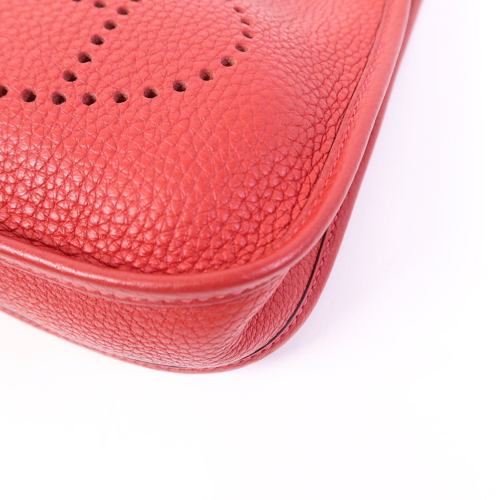 HERMES Clemence皮革Evelyne TPM肩背袋Rouge Vif