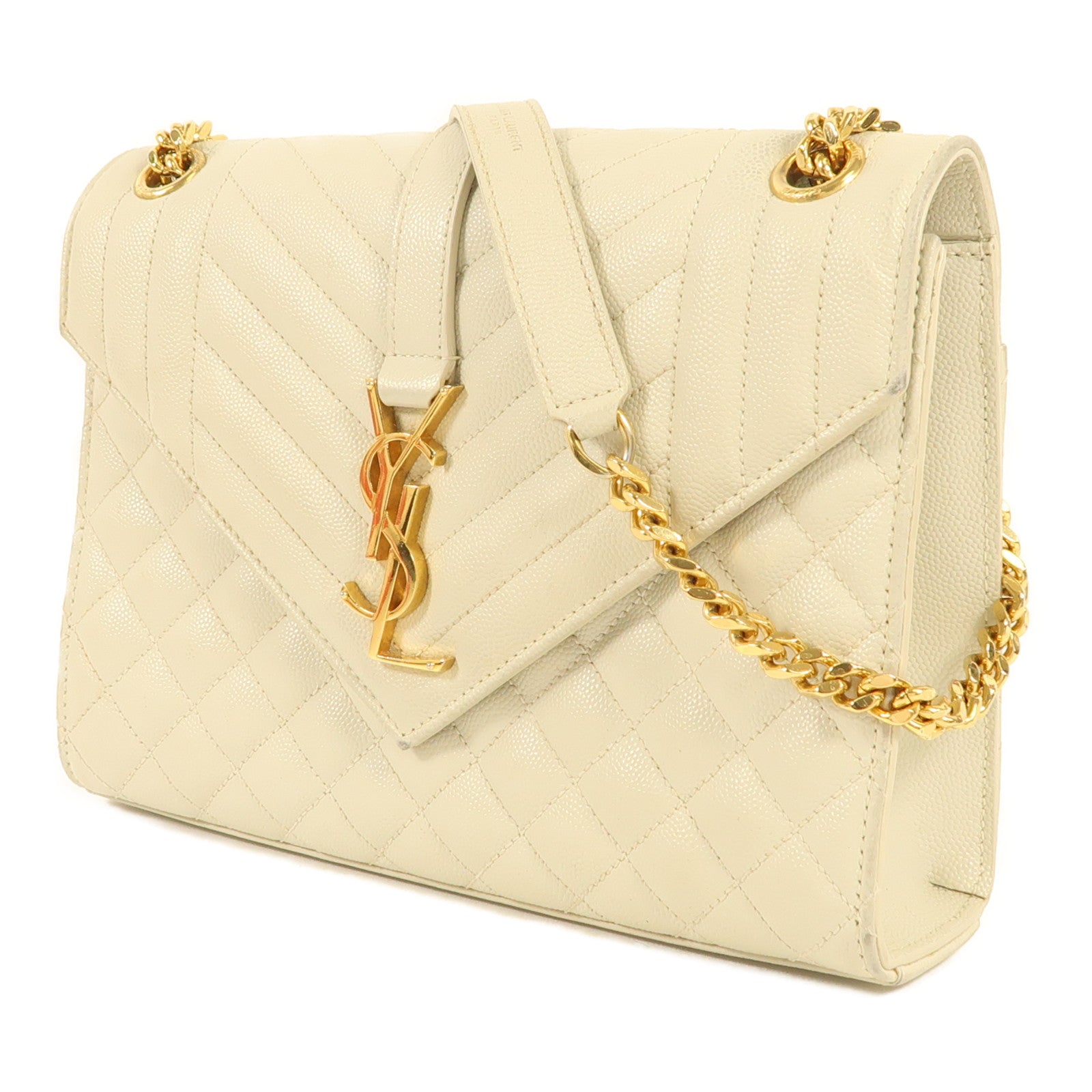 SAINT LAURENT 牛皮皮革Chain Shoulder金扣鏈帶肩背袋