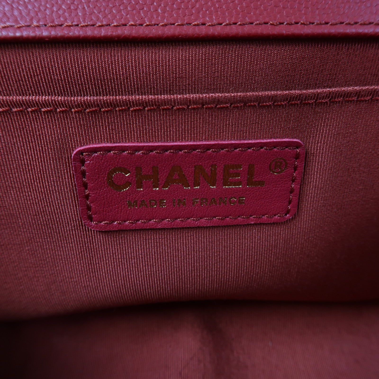 CHANEL 【激減優惠】菱格Caviar皮革Chain Shoulder Bag金扣鏈帶肩背袋紅色