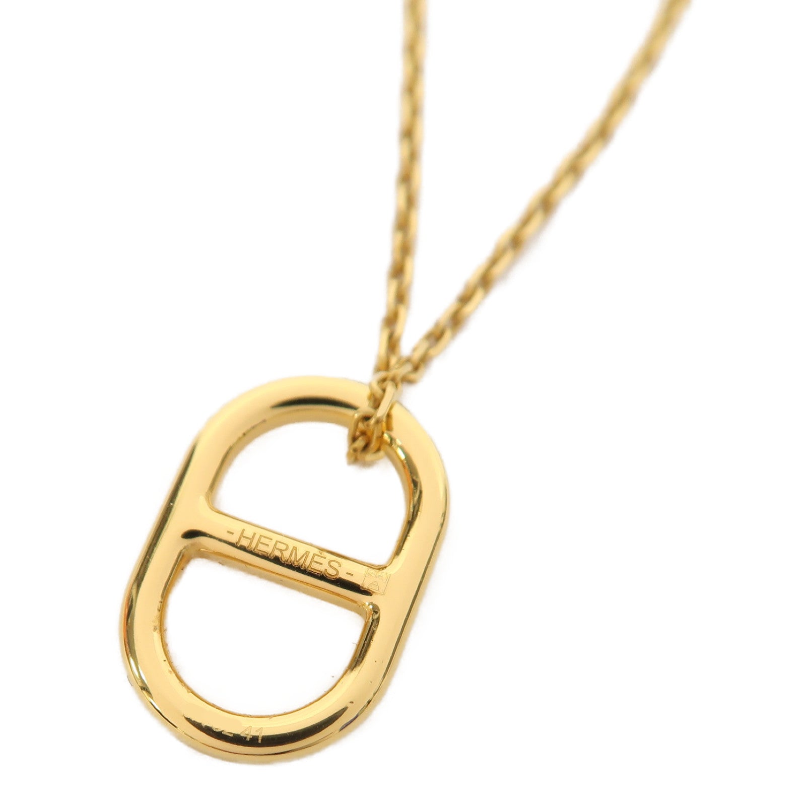 HERMES 金屬O'Maillon Pendant項鍊白色