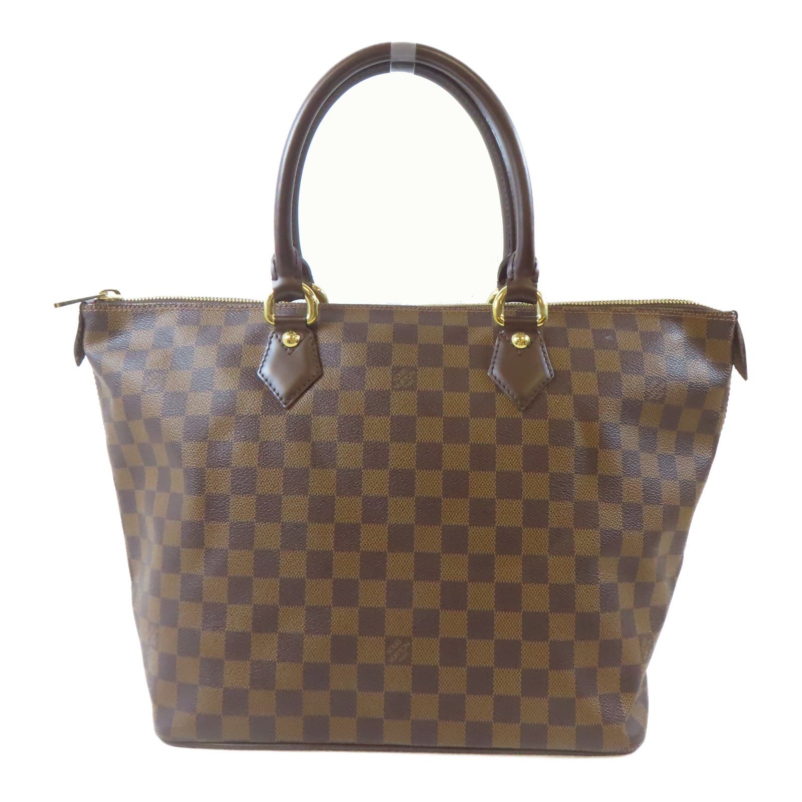 LOUIS VUITTON 【激減優惠】Damier Saleya MM金扣手挽袋啡色