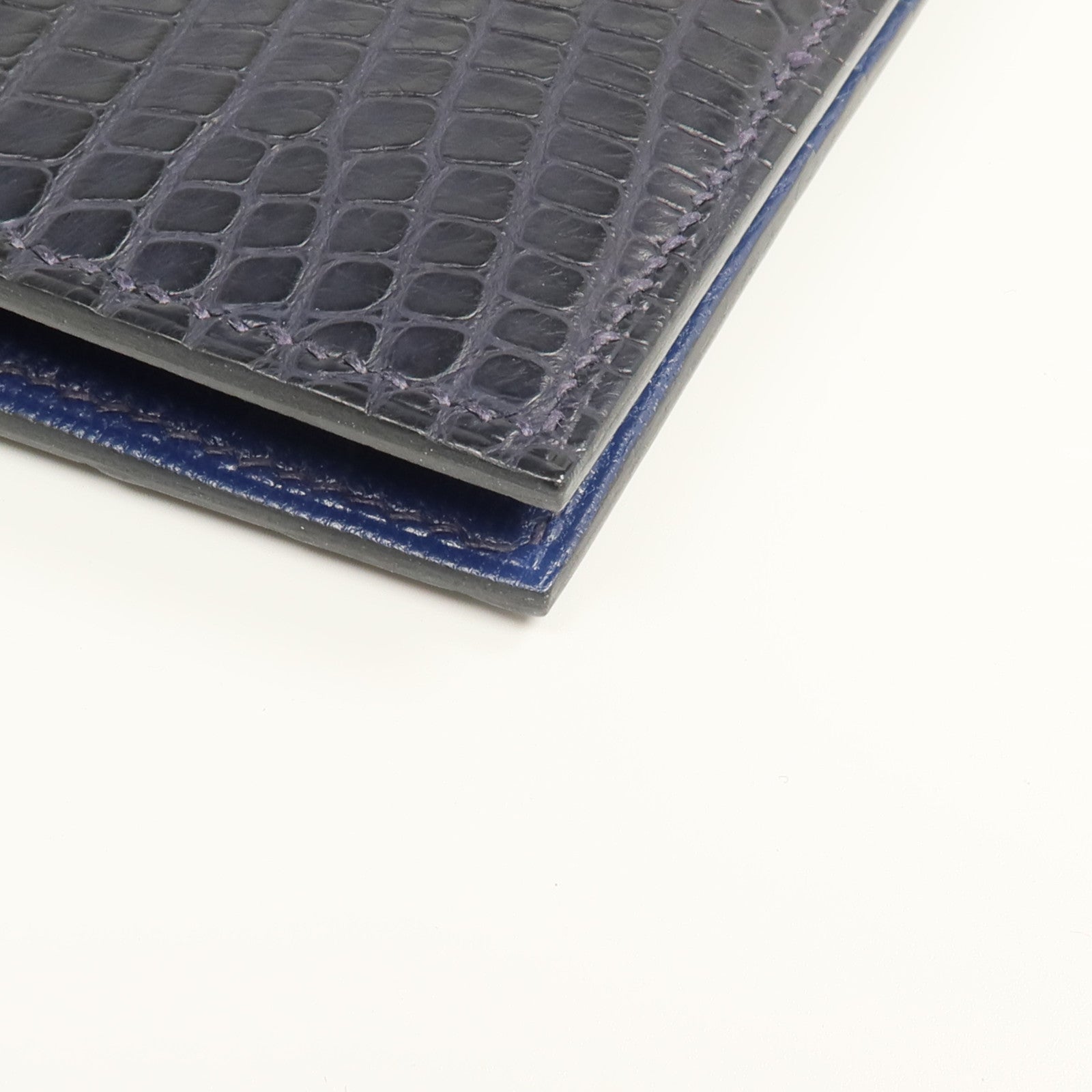 HERMES Alligator Mat皮革MC2 Copernic Wallet錢包Noir/Bleu Indigo/Bleu Marine