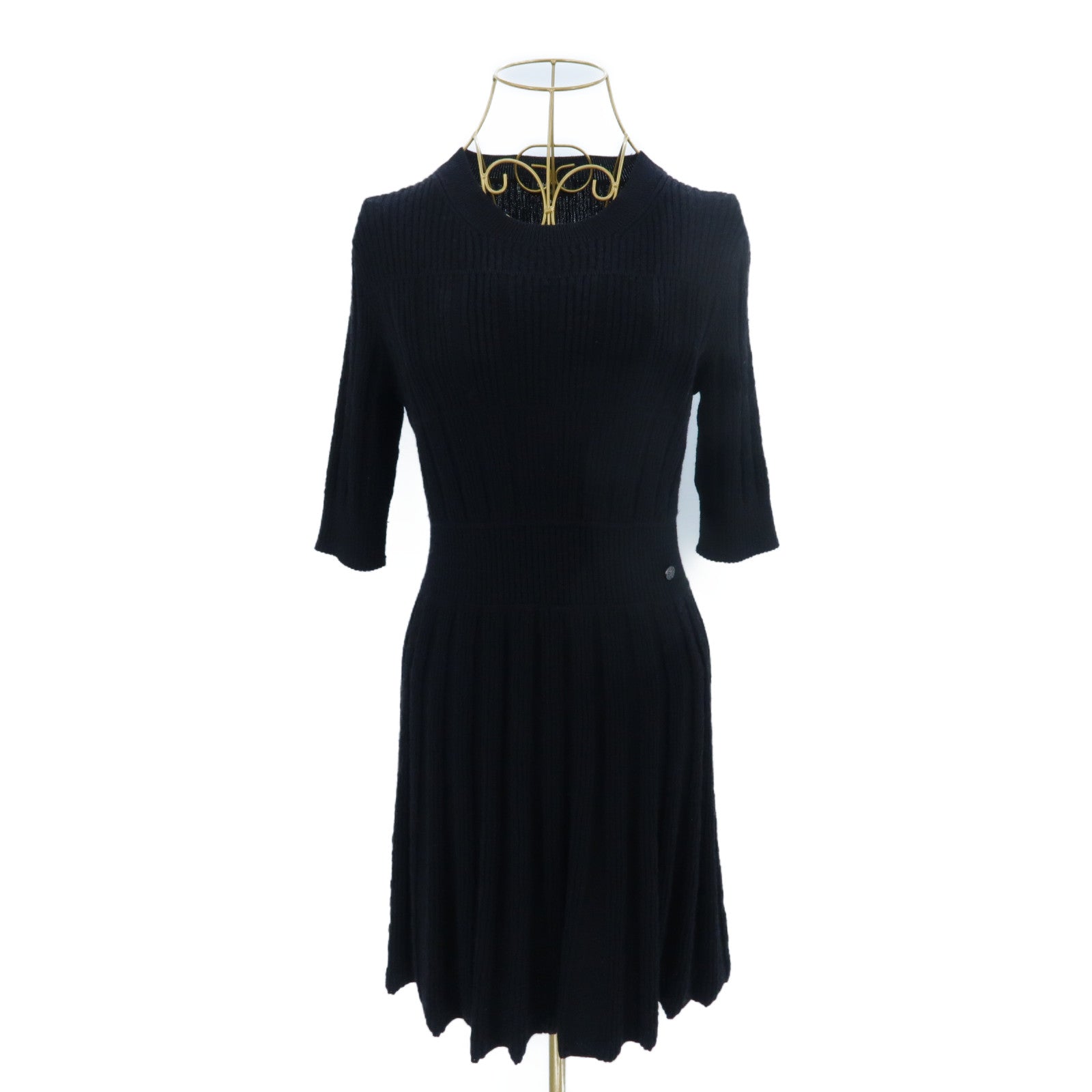CHANEL Alpaca/Wool Coco Button Knit Dress連身裙