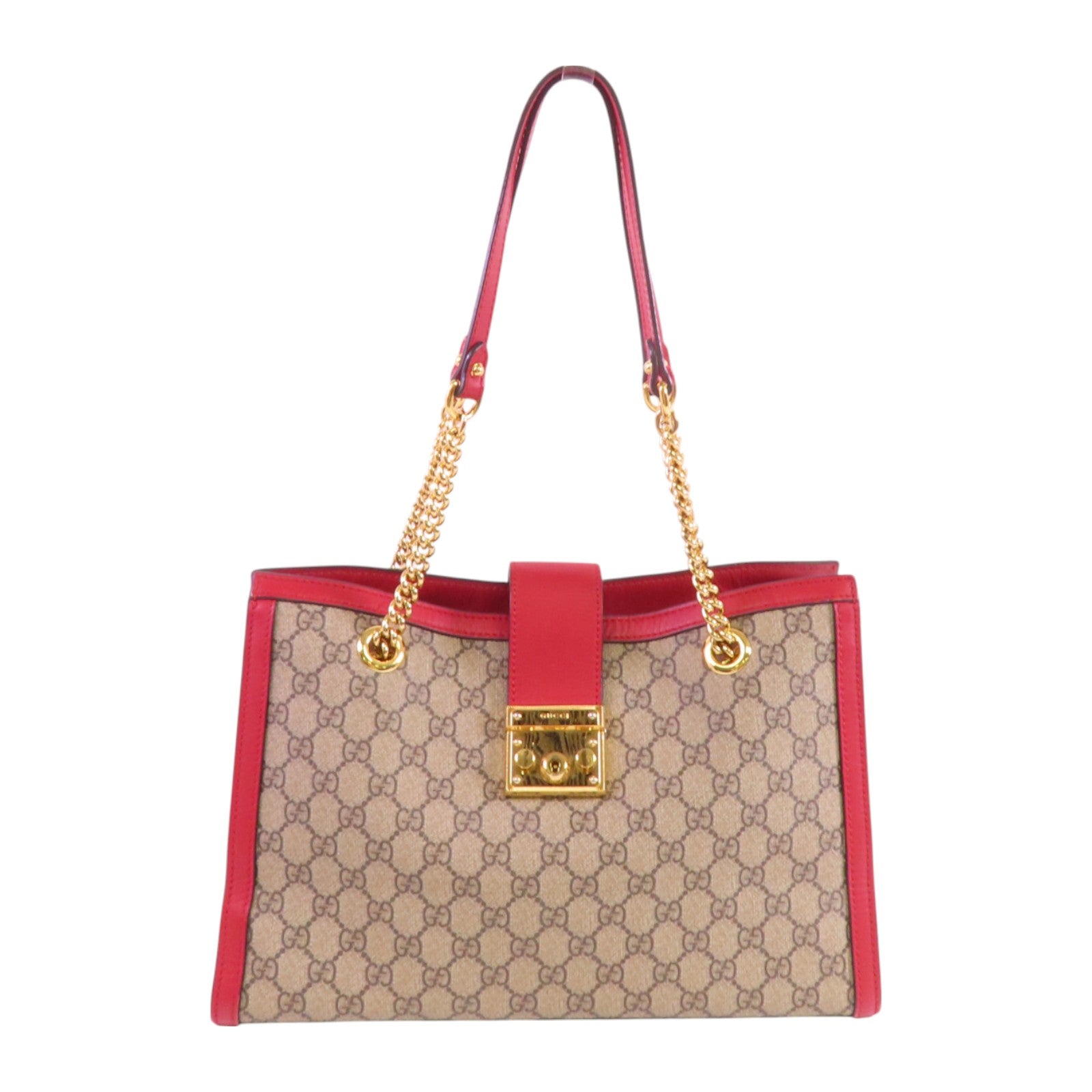 GUCCI GG GHW Padlock GG Chain Shoulder Bag 479197 Coated Canvas