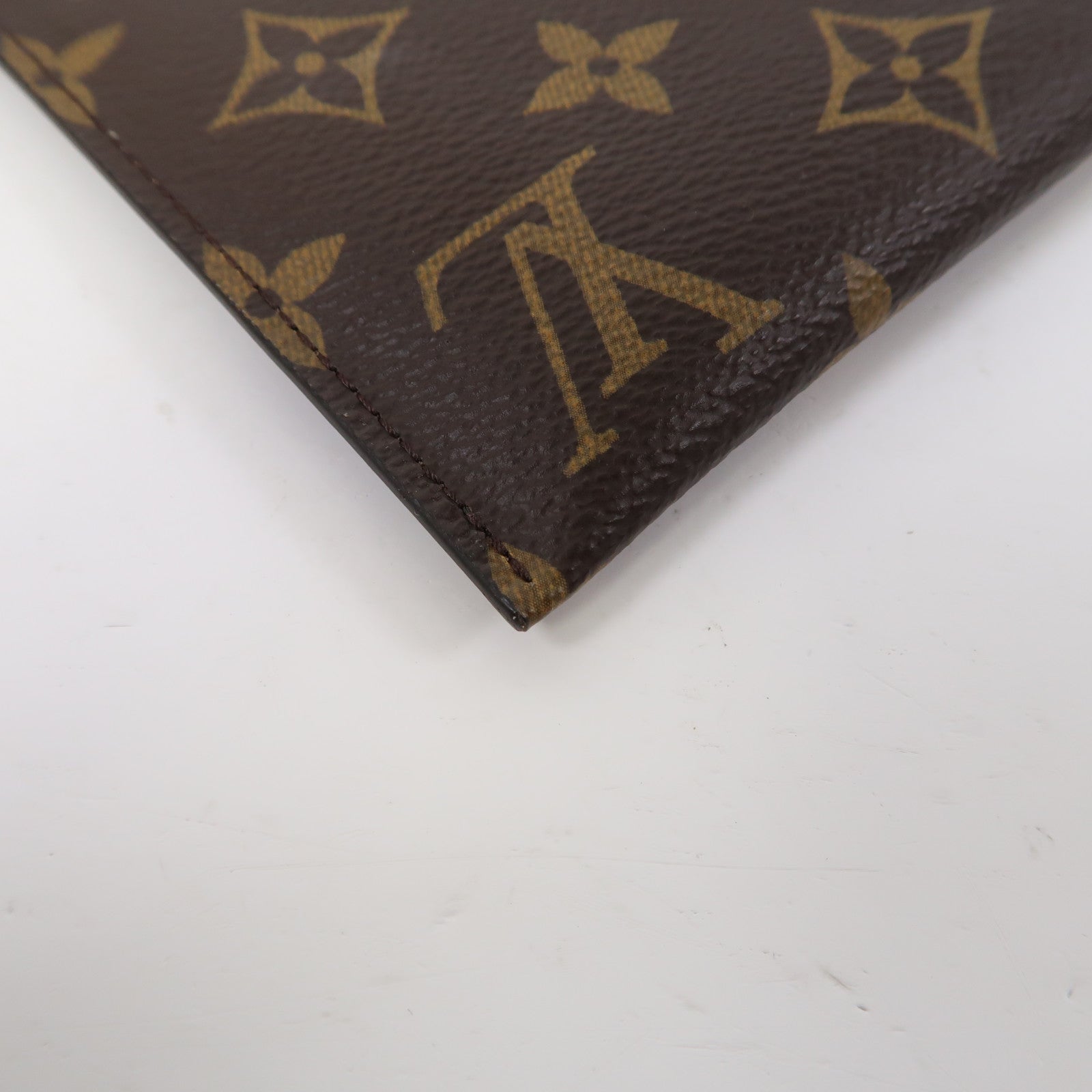 LOUIS VUITTON 【激減優惠】Monogram Ribbon Pouch手拿包啡色/藍色
