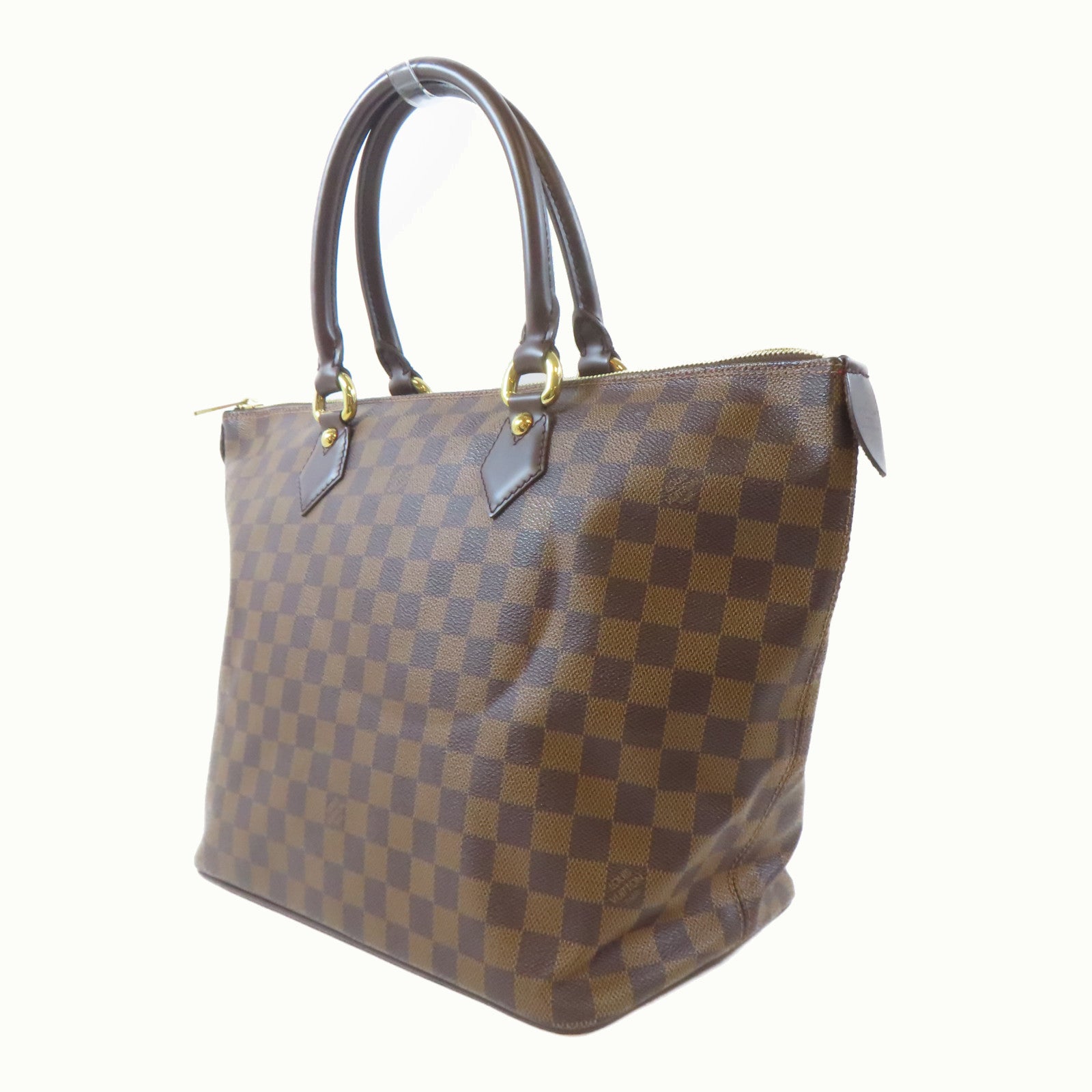 LOUIS VUITTON 【激減優惠】Damier Saleya MM金扣手挽袋啡色