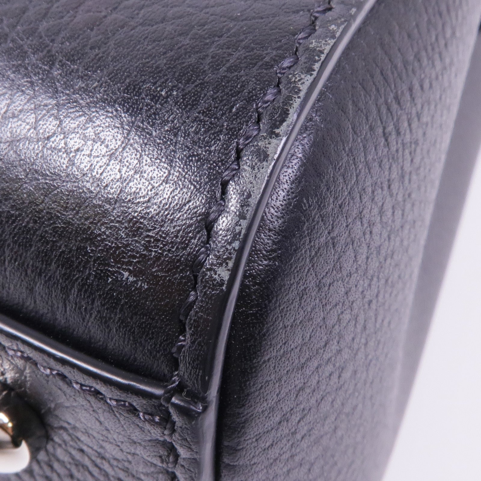 CHANEL 牛皮皮革Handbag銀扣手挽袋