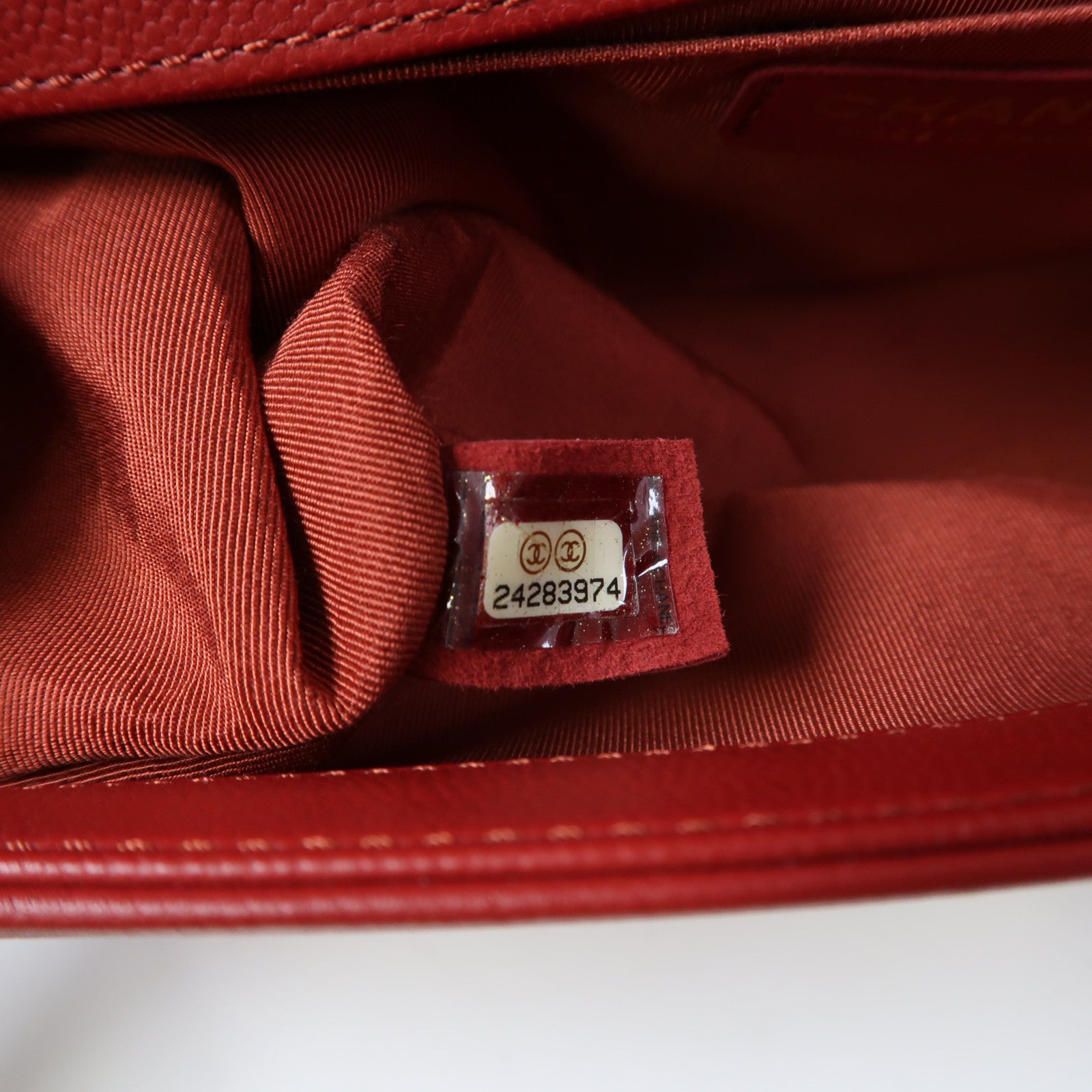 CHANEL 【激減優惠】菱格Caviar皮革Chain Shoulder Bag金扣鏈帶肩背袋紅色