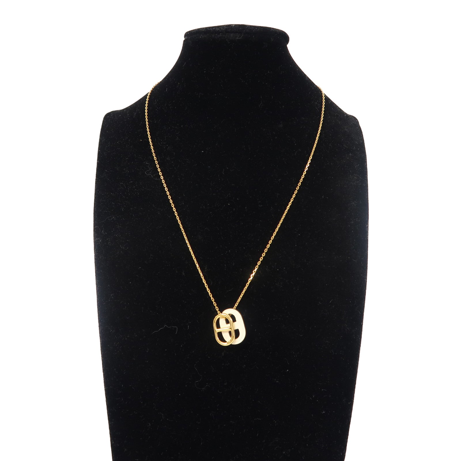 HERMES 金屬O'Maillon Pendant項鍊白色