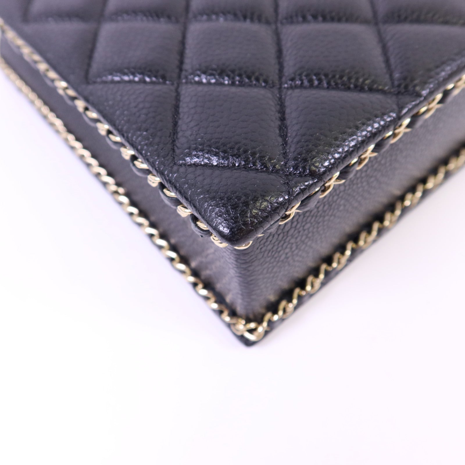 CHANEL 牛皮皮革Chain Shoulder金扣鏈帶肩背袋