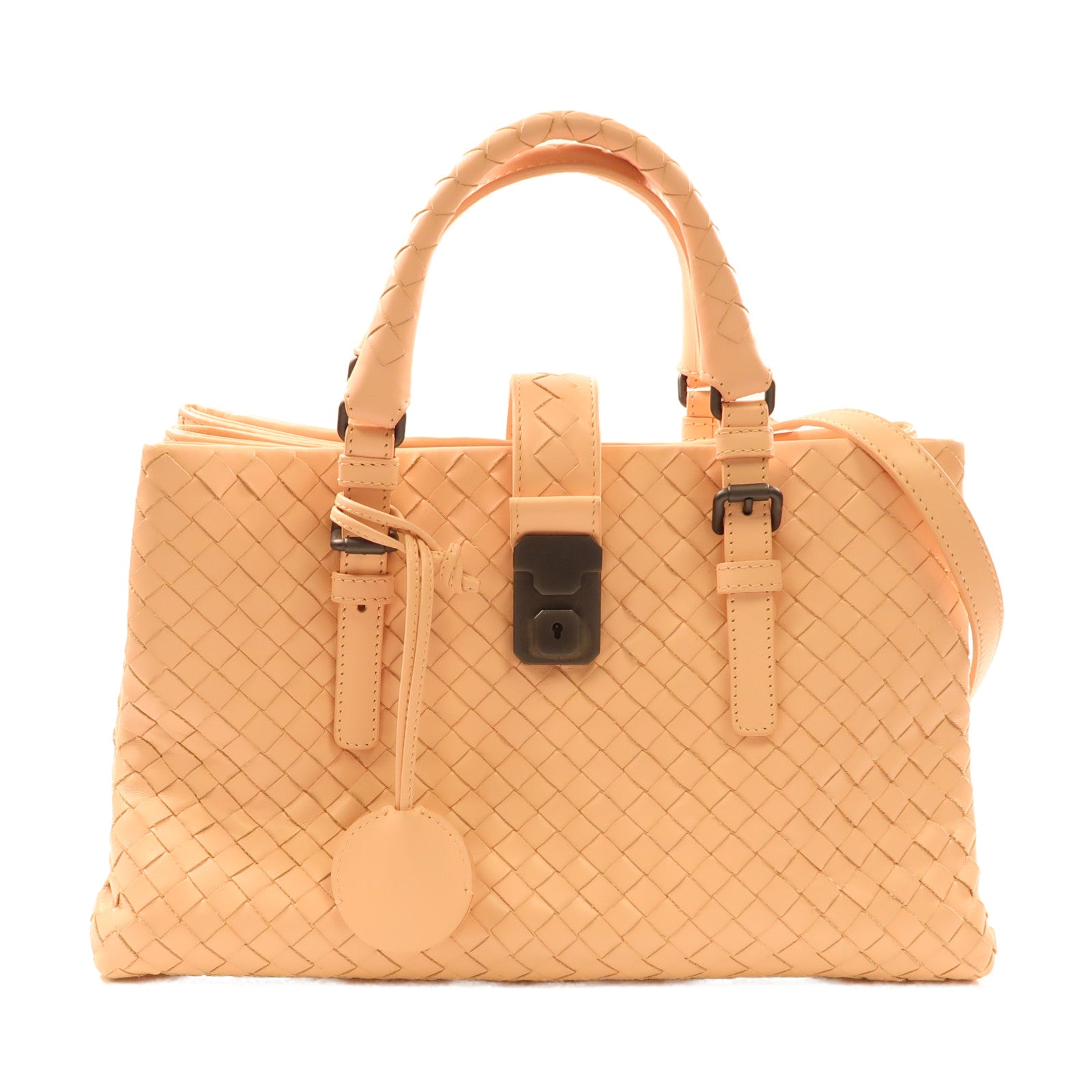 BOTTEGA VENETA 牛皮皮革2 Way Shoulder黑扣手挽肩背兩用袋