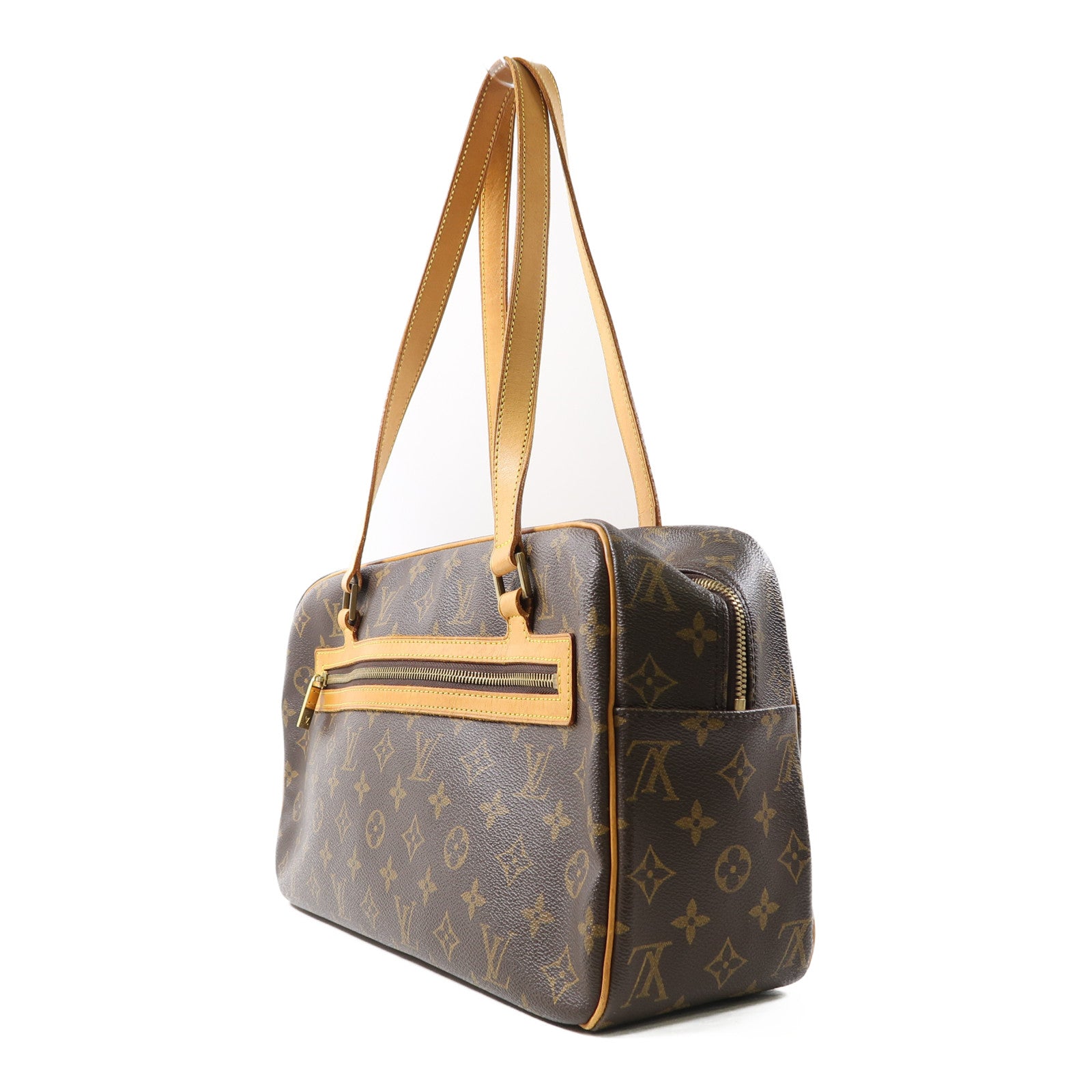 LOUIS VUITTON Monogram Cite金扣肩背袋啡色