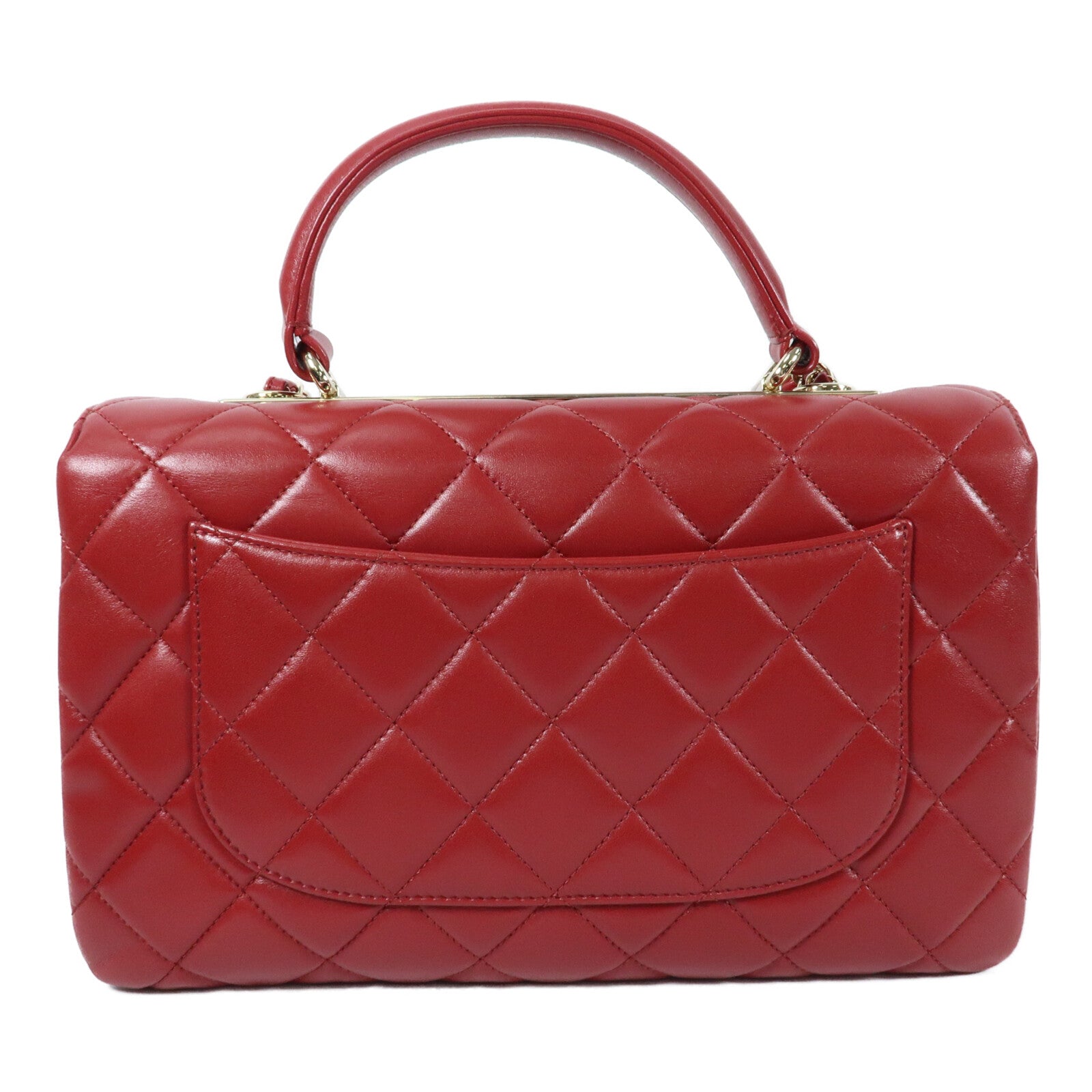 CHANEL 羊皮皮革Trendy CC金扣鏈帶手挽肩背兩用袋