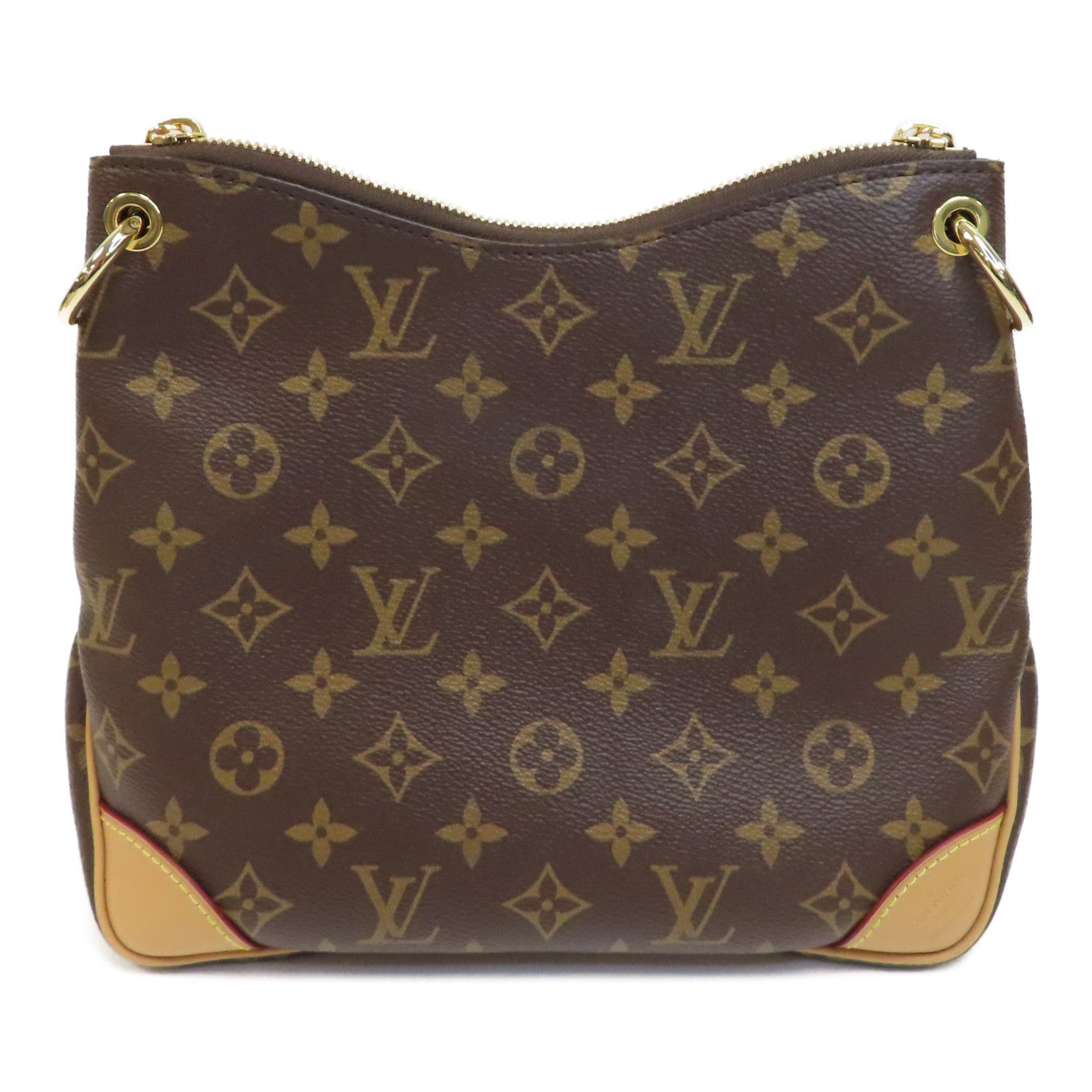 LOUIS VUITTON Monogram Odeon PM金扣肩背袋啡色