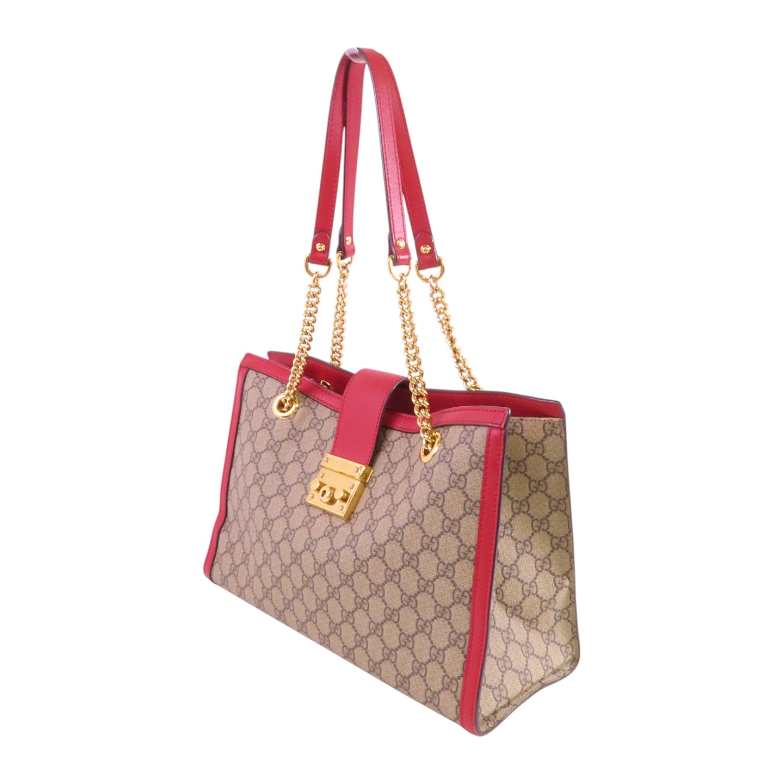 GUCCI GG GHW Padlock GG Chain Shoulder Bag 479197 Coated Canvas