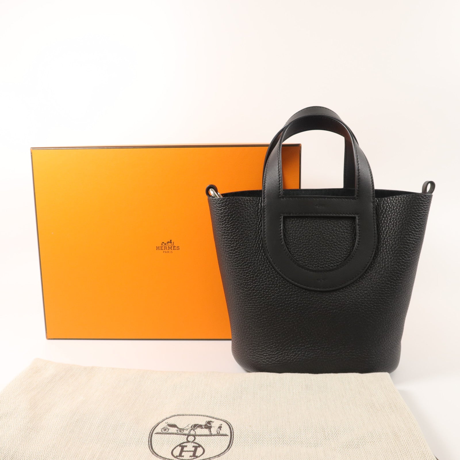 HERMES Clemence皮革In The Loop 18手挽袋Noir